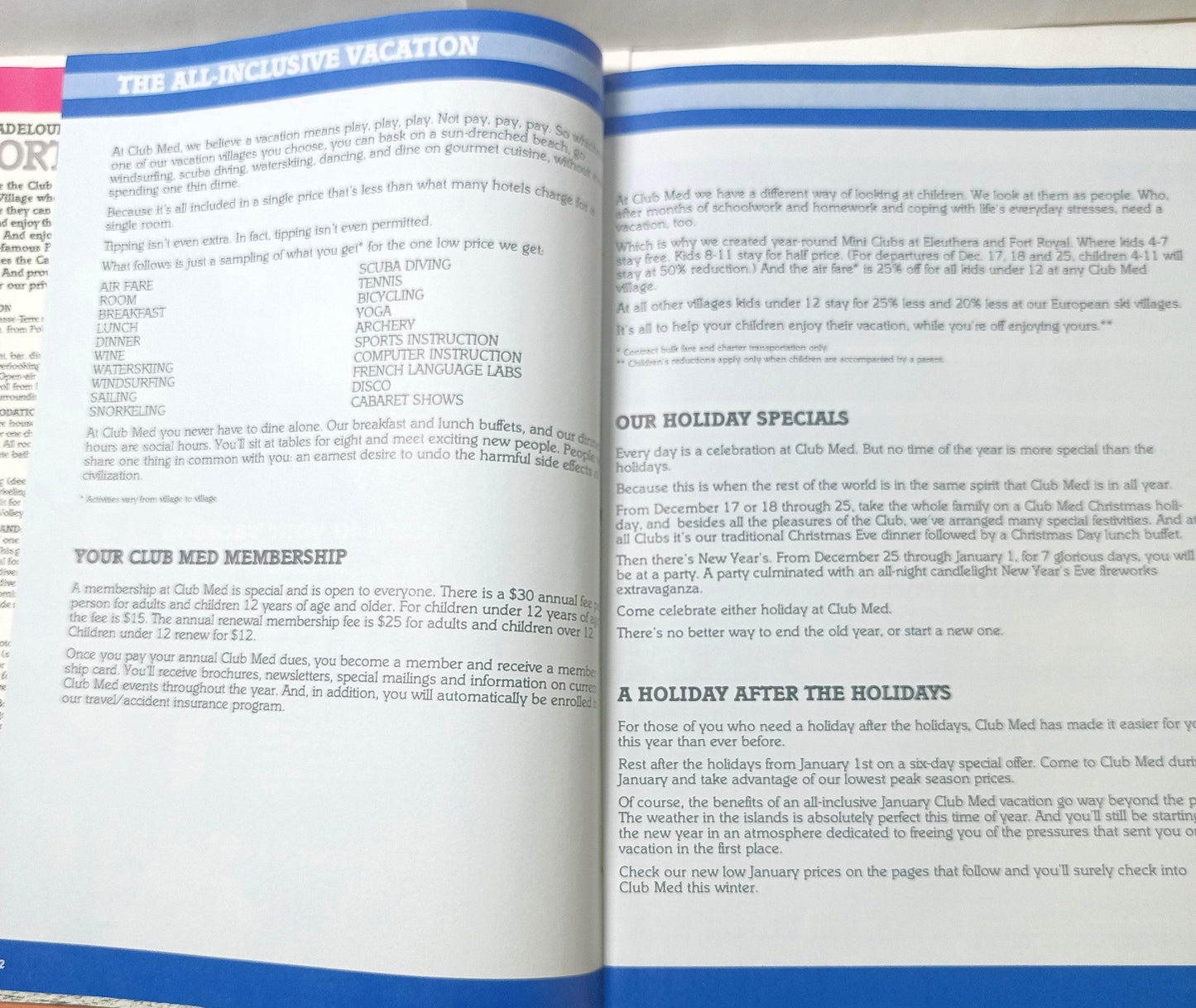 Club Med The Antidote For Civilization 1983-1984 Resorts Brochure - TulipStuff