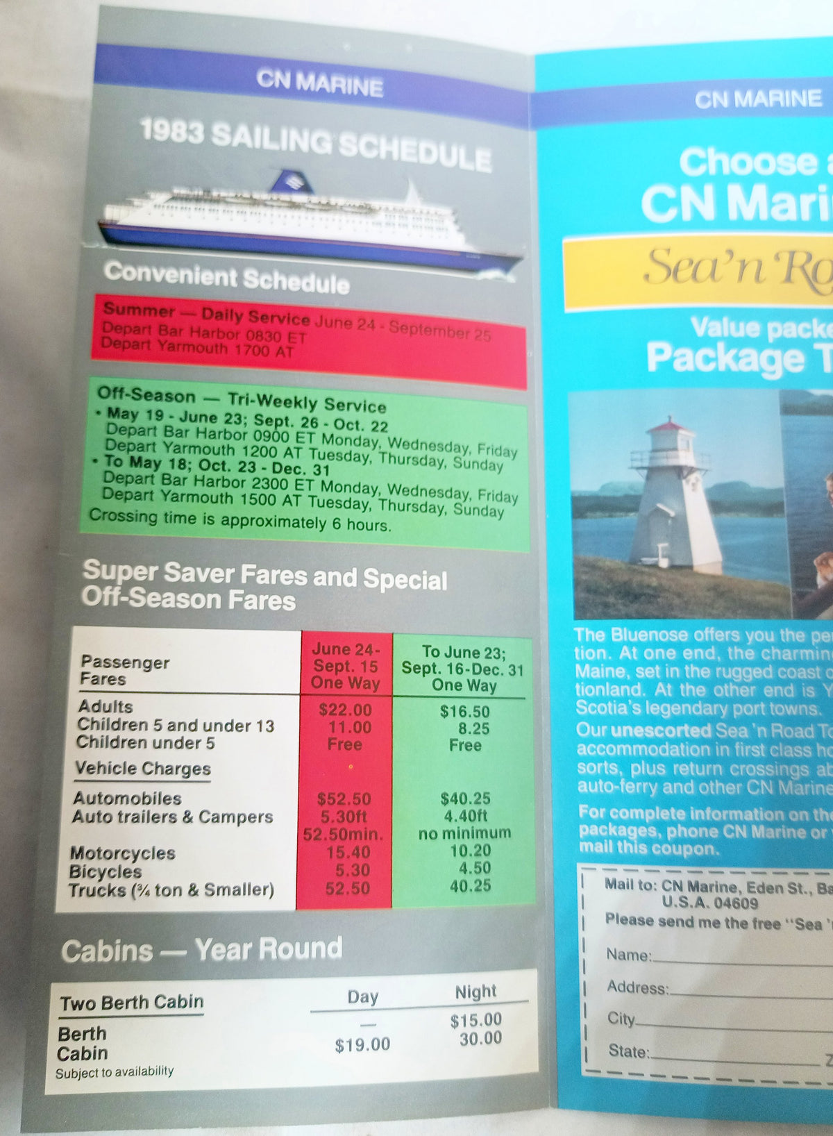 CN Marine New MV Bluenose Car Ferry 1983 Introductory Brochure - TulipStuff