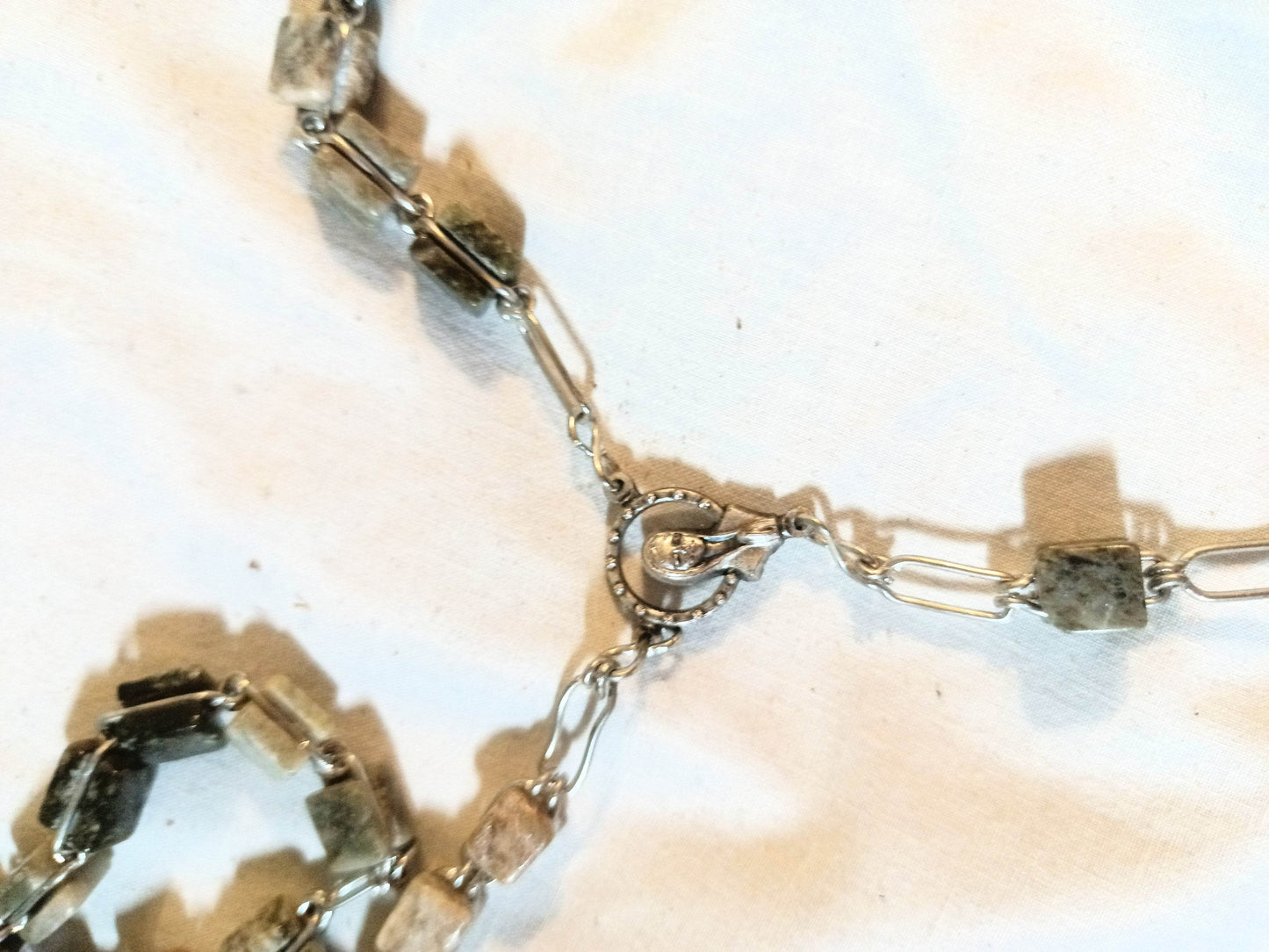 Connemara Marble 25” Rosary With Erin Crucifix Made In Ireland 1990's - TulipStuff