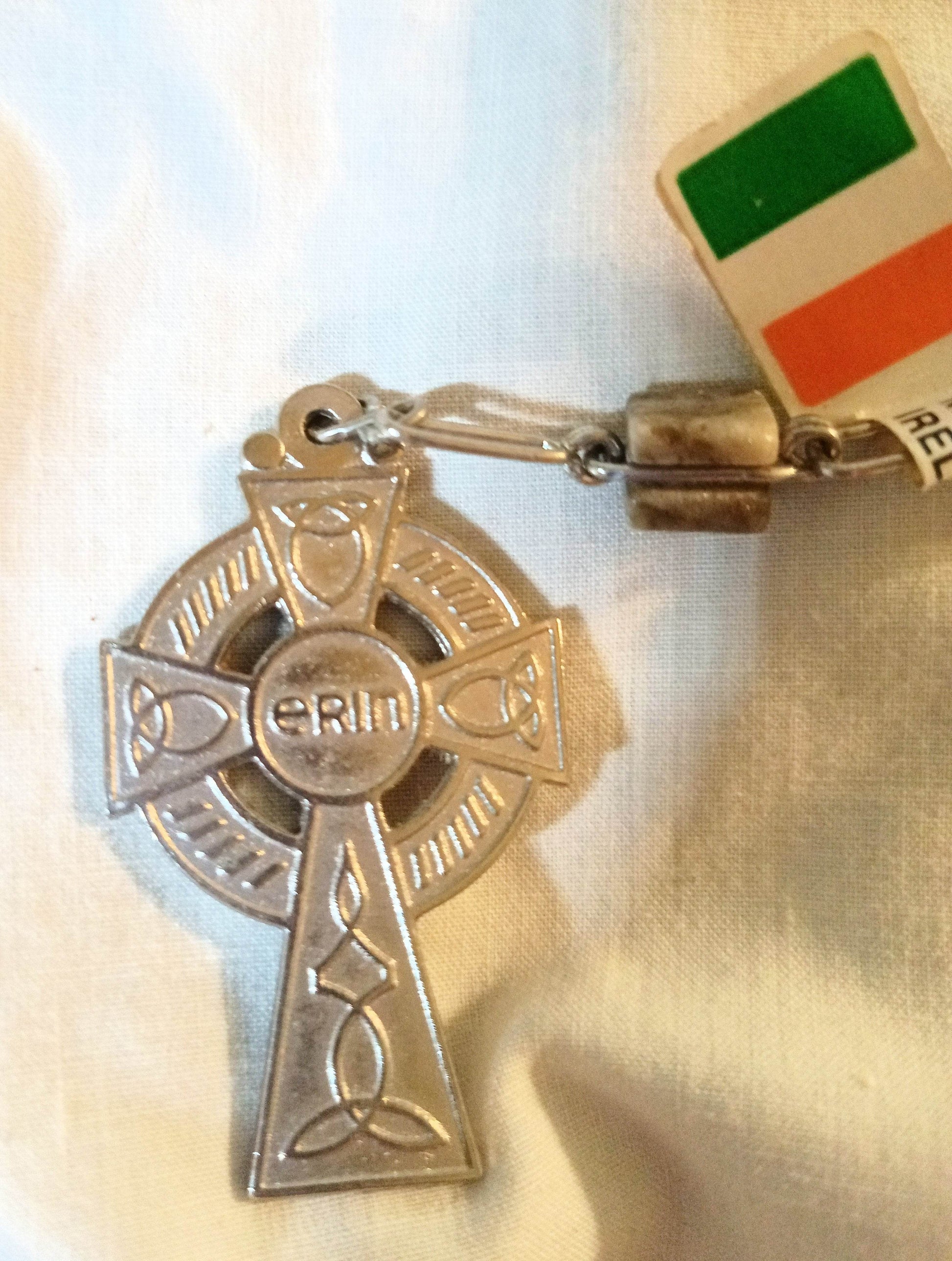 Connemara Marble 25” Rosary With Erin Crucifix Made In Ireland 1990's - TulipStuff