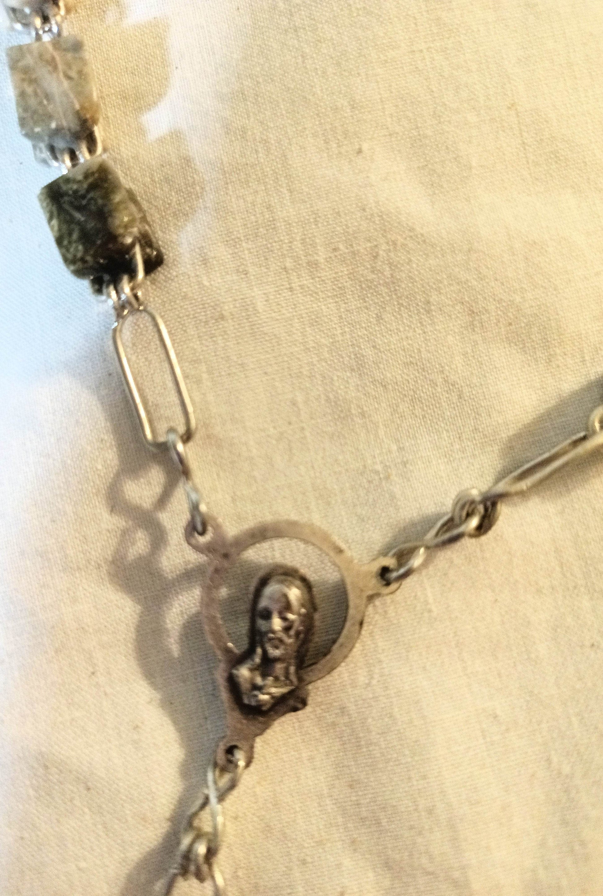 Connemara Marble 25” Rosary With Erin Crucifix Made In Ireland 1990's - TulipStuff