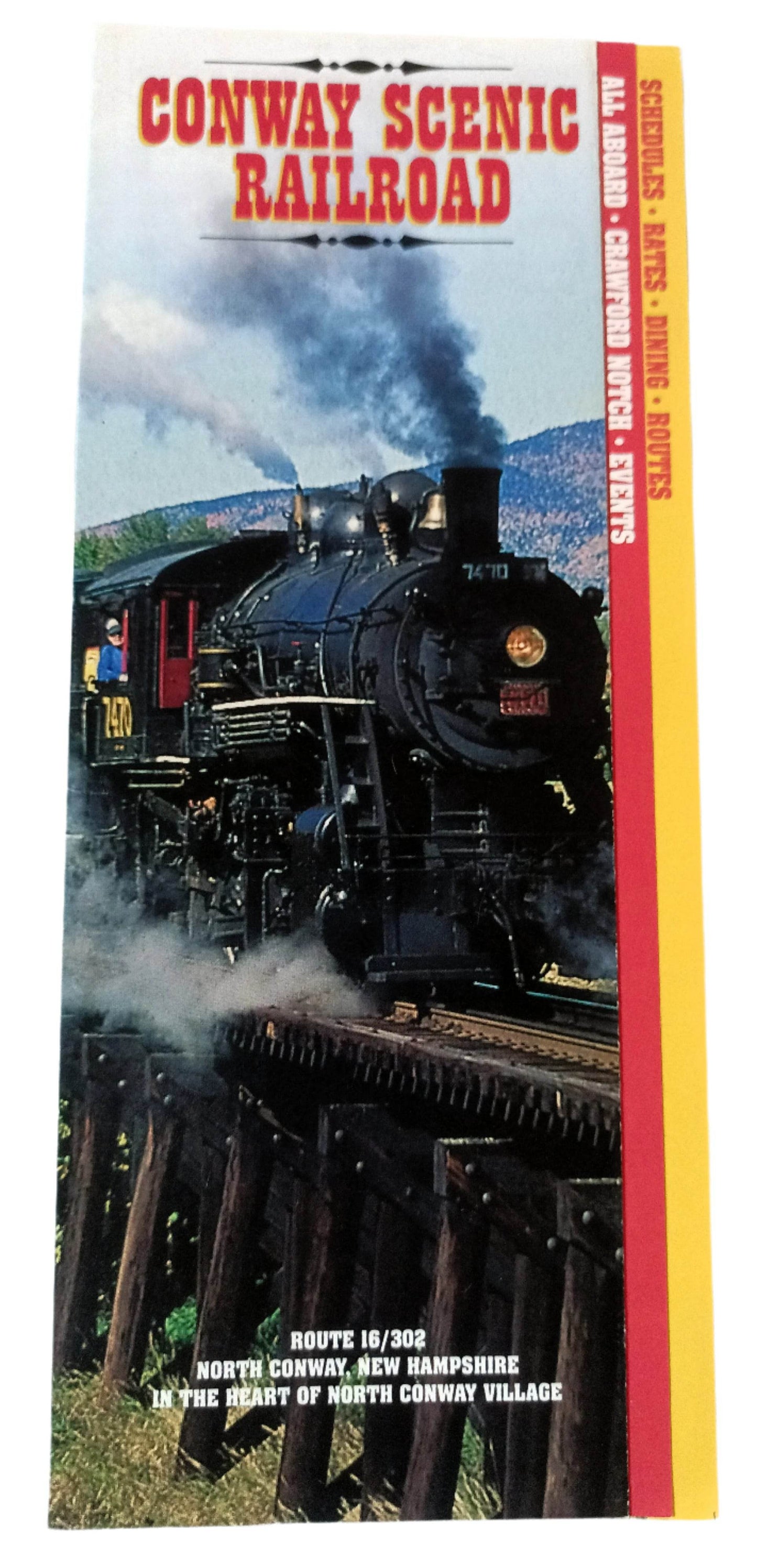 Conway Scenic Railroad New Hampshire 1995 Schedule Rates Events - TulipStuff