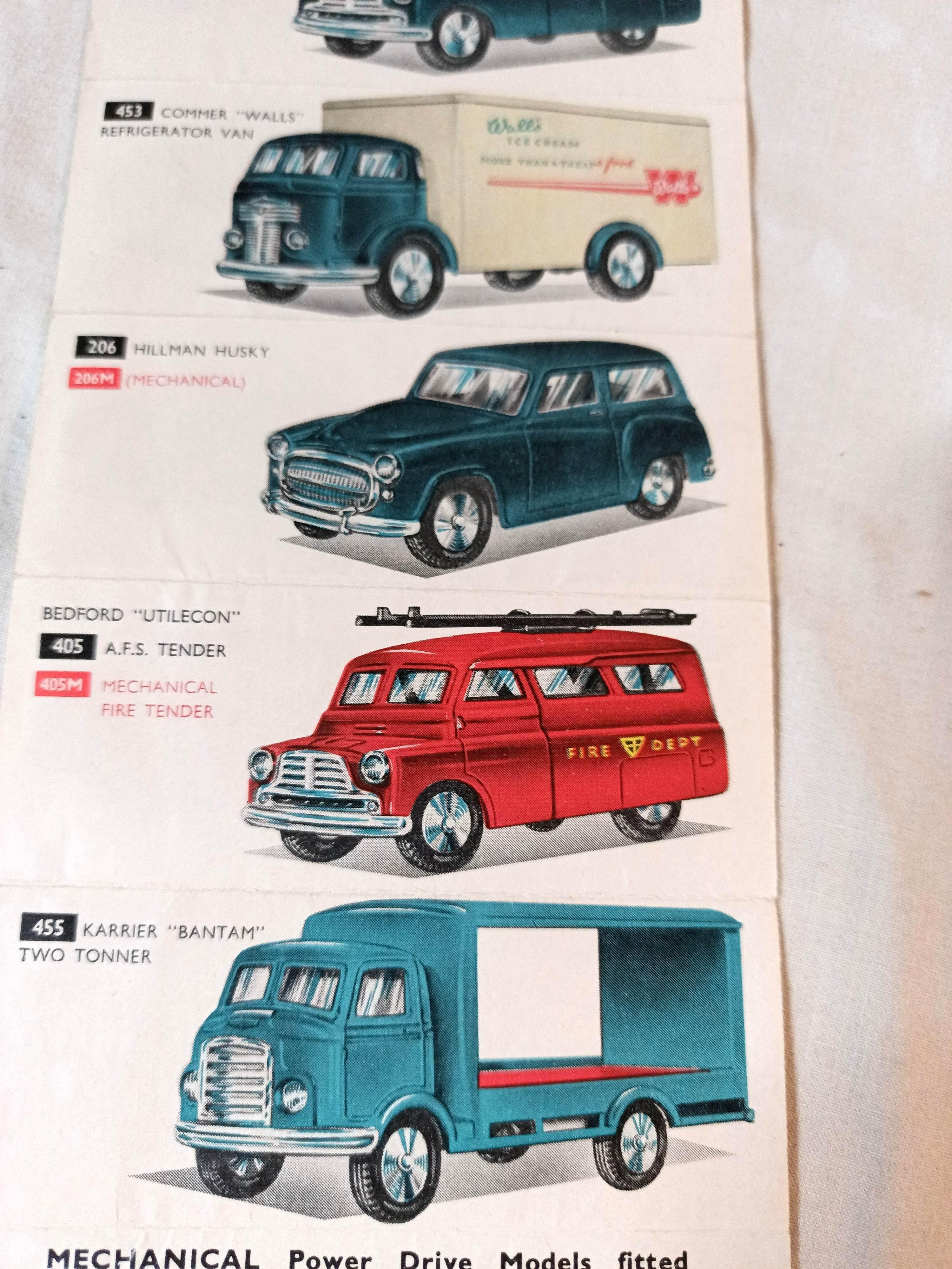 Corgi Toys Concertina Leaflet 50/157/K1 Box Insert Catalog 1957