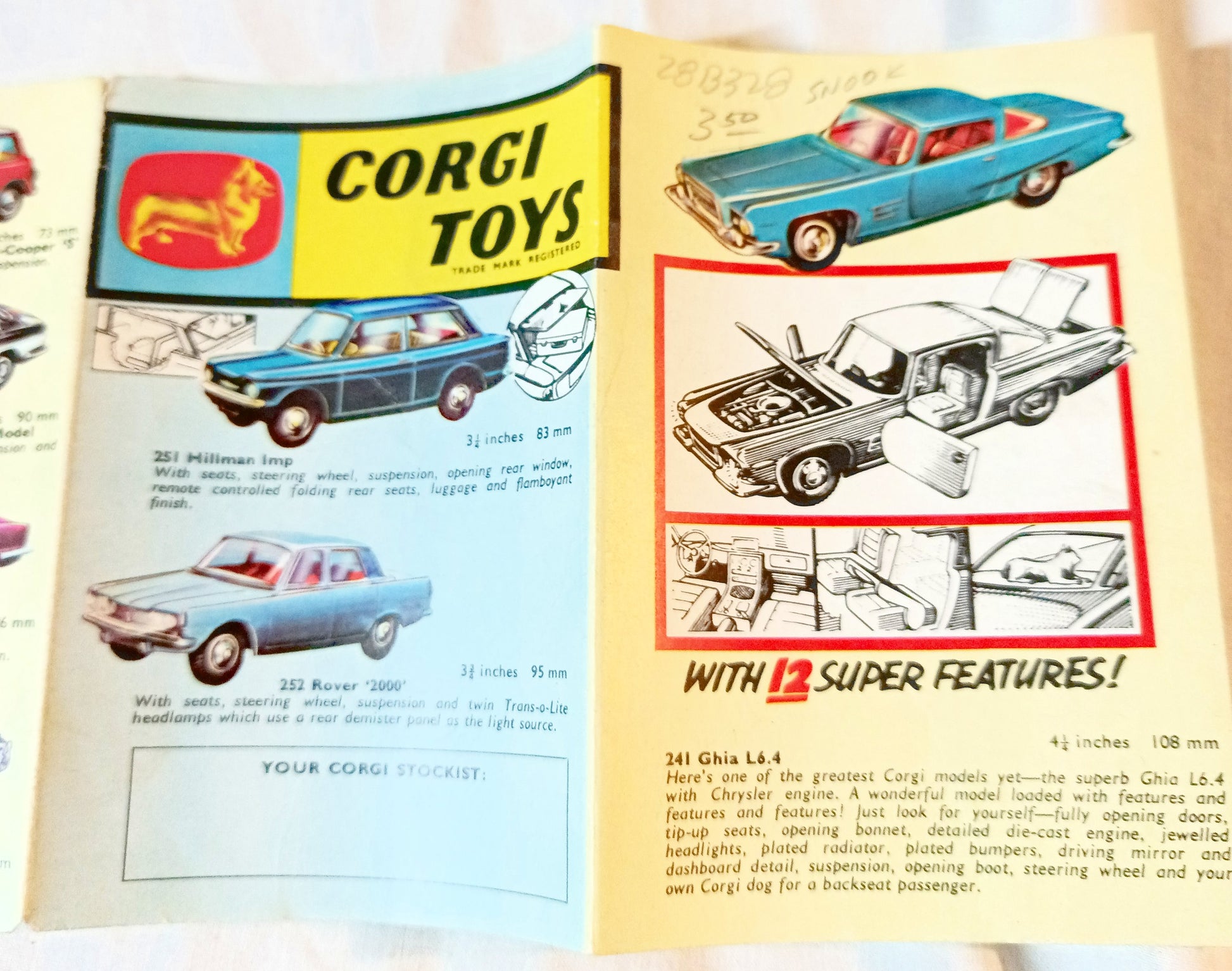 Corgi Toys Two-fold Checklist Catalog Playcraft 1964 - TulipStuff
