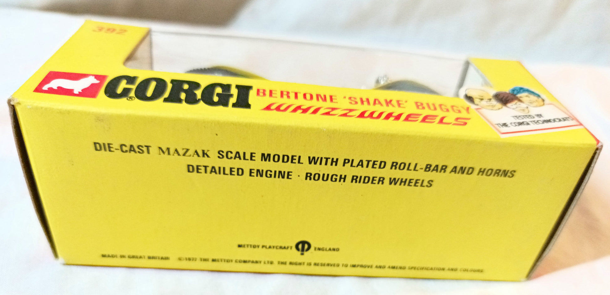 Corgi Toys 392 Bertone Shake Buggy Whizzwheels Yellow 1973 - Tuliptuff