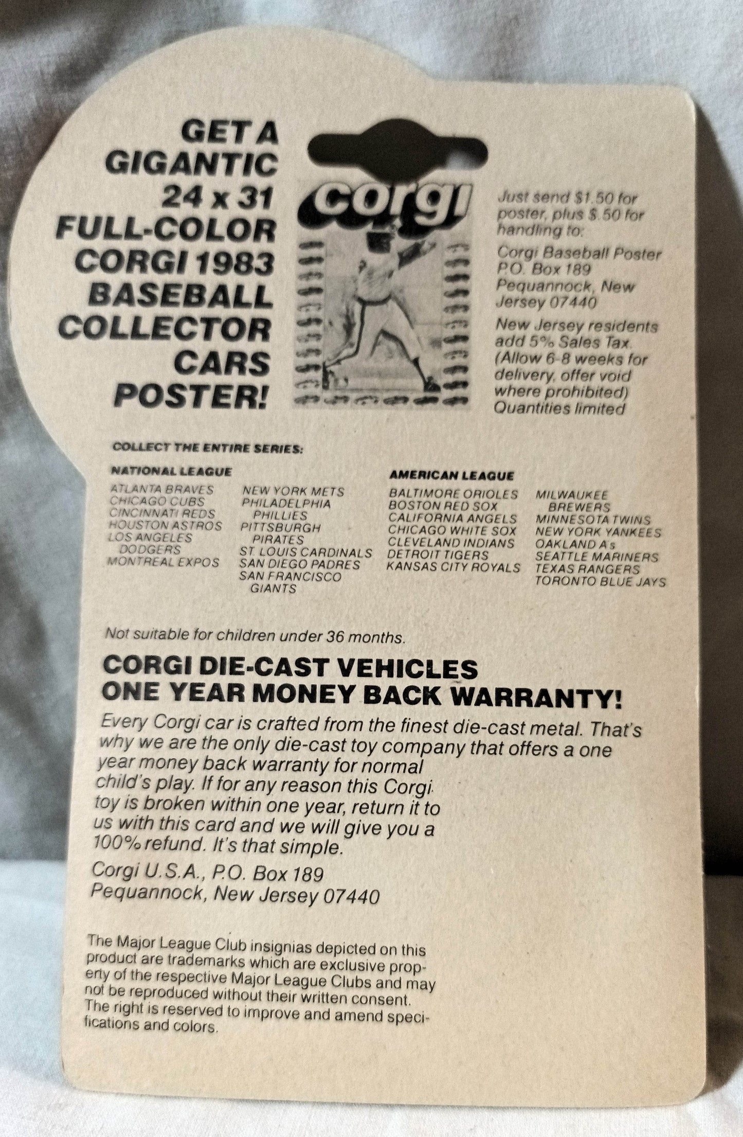 Corgi Juniors 524 Baseball Car San Diego Padres Pontiac Firebird 1983 - TulipStuff