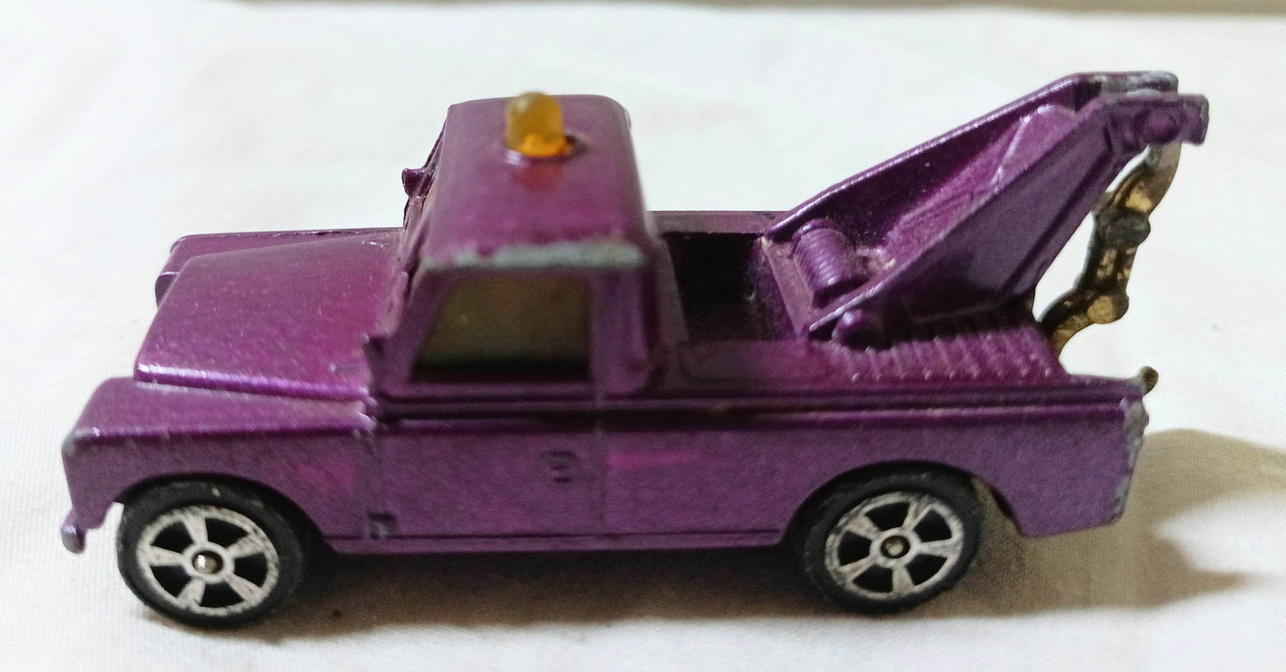 Corgi Juniors 31-B Land Rover Wrecker Tow Truck 1976 Purple - TulipStuff