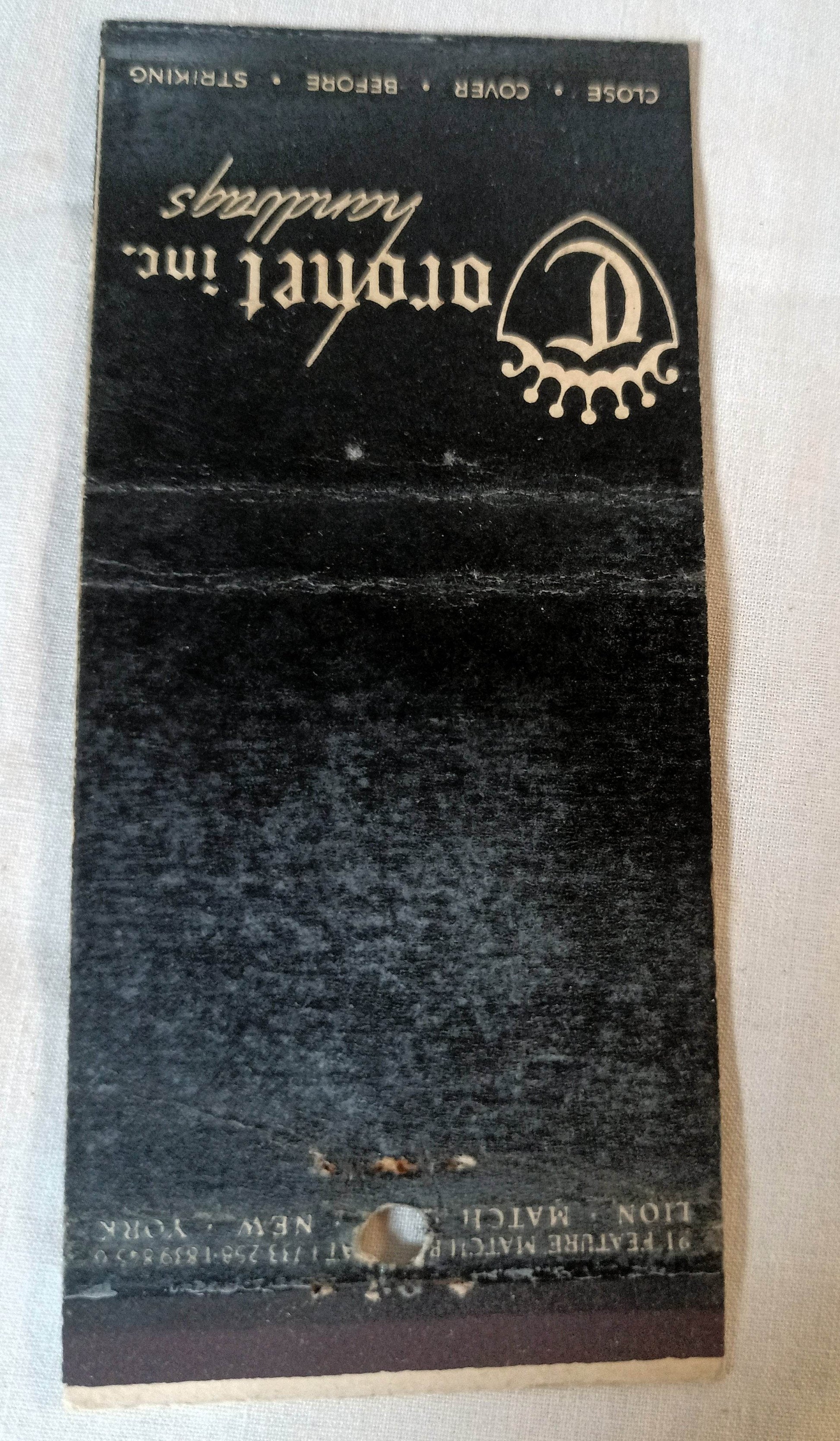 Coronet Handbags New York 30-Strike Matchbook Cover 1950's - TulipStuff