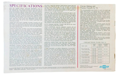 Chevrolet 1962 Corvair Dealers Showroom Sales Brochure - TulipStuff