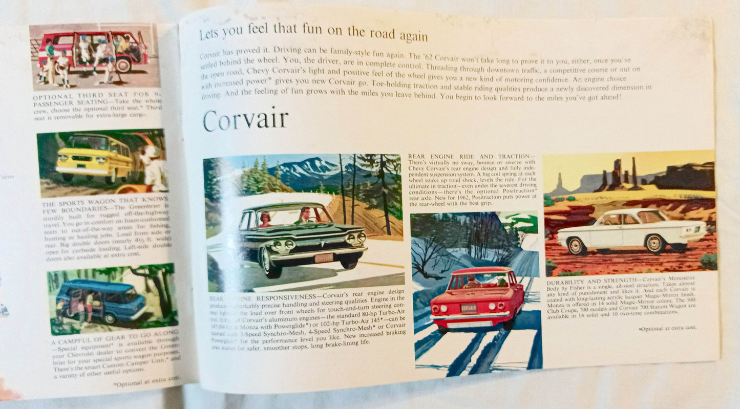 Chevrolet 1962 Corvair Dealers Showroom Sales Brochure - TulipStuff