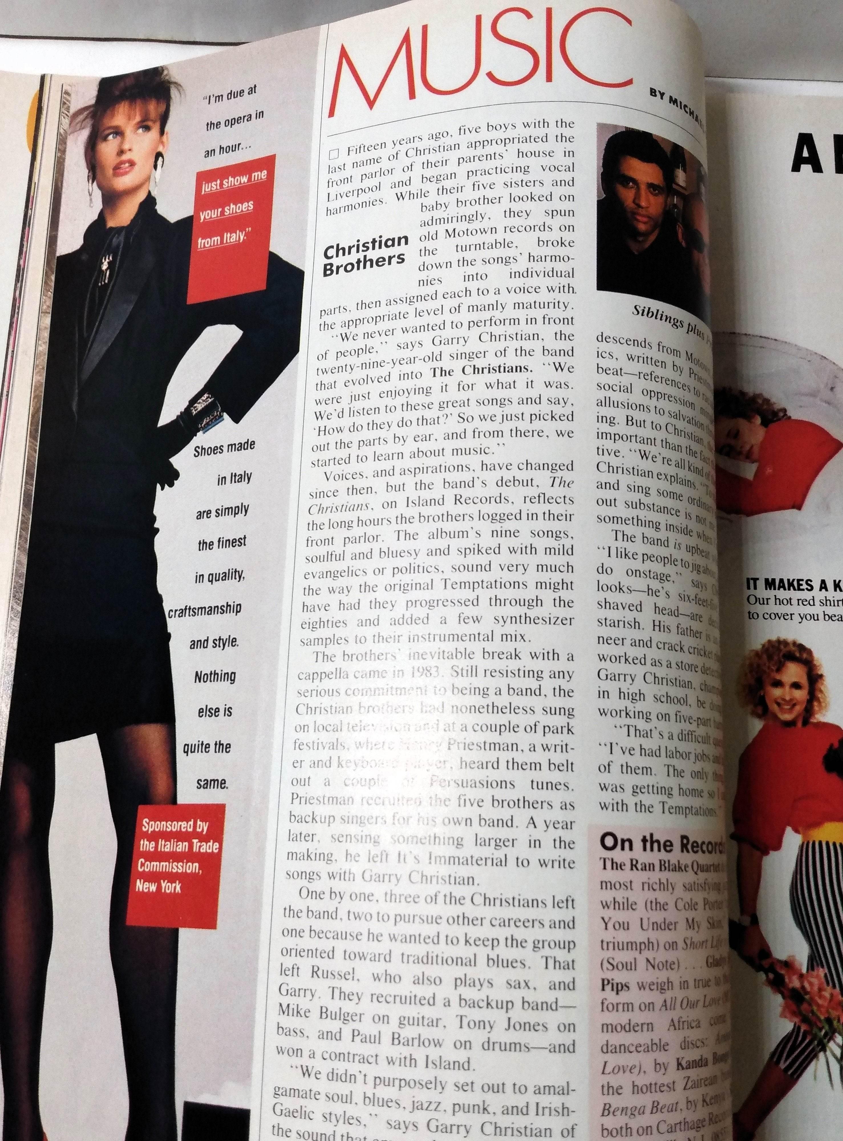 Cosmopolitan Magazine March 1988 Cindy Crawford Gloria Vanderbilt