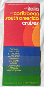 Costa Line ms Italia 1974-75 Caribbean South America Cruise Brochure - TulipStuff