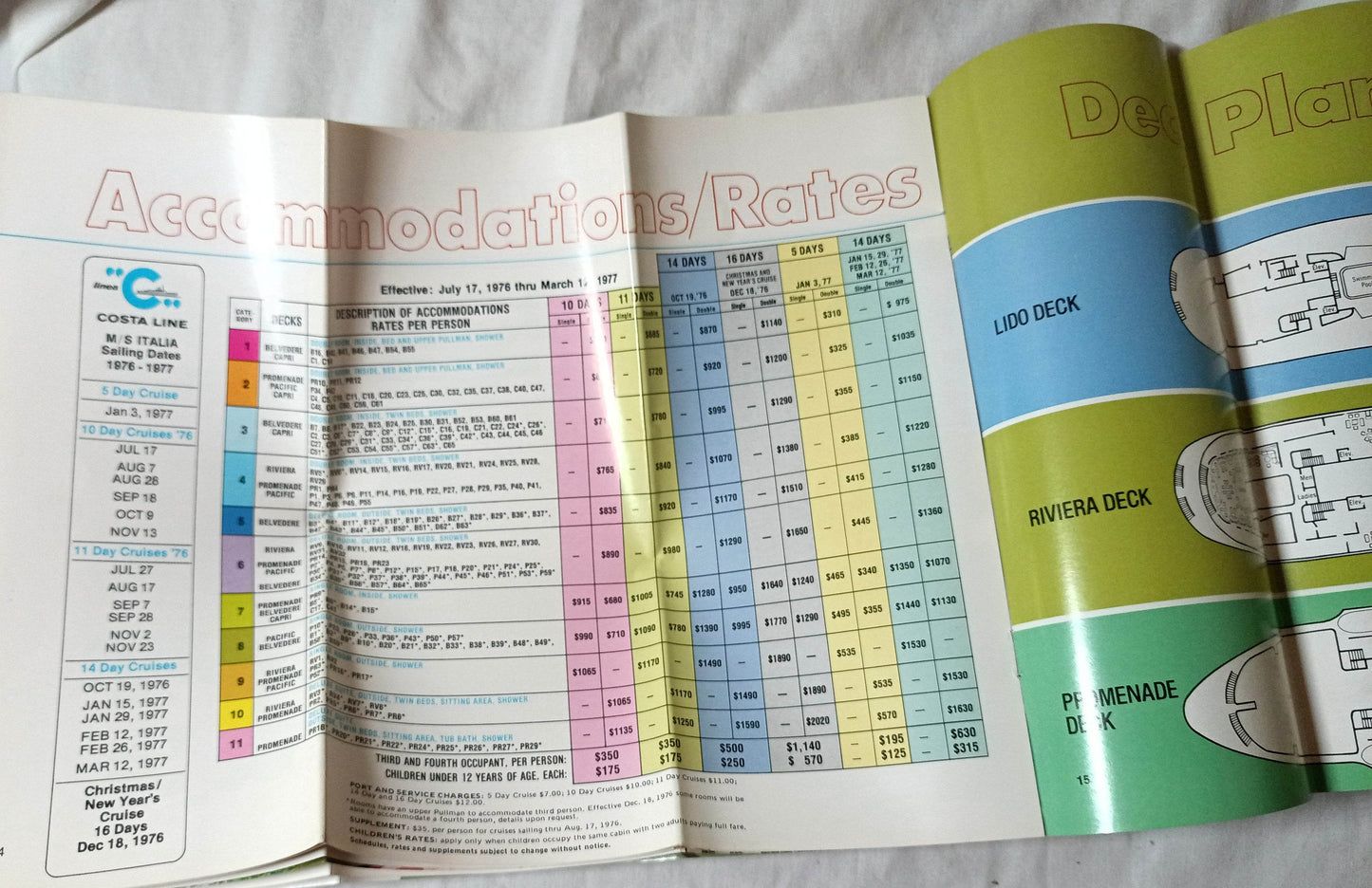 Costa Line ms Italia 1976-77 Caribbean South America Cruise Brochure - TulipStuff