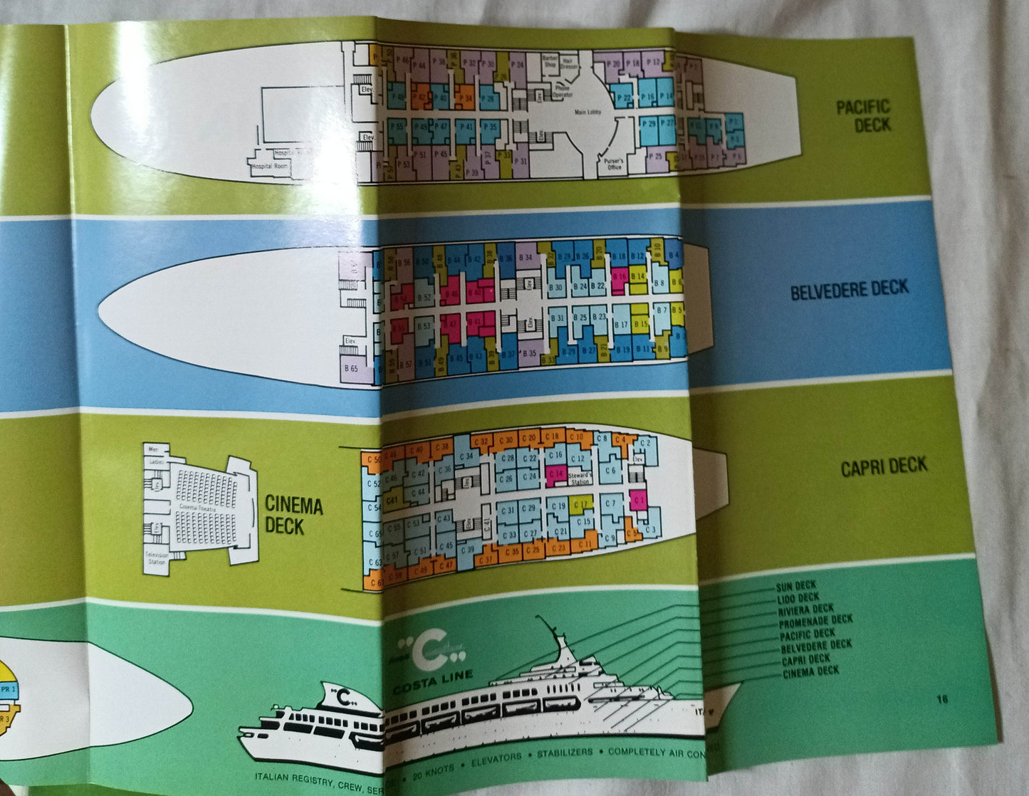 Costa Line ms Italia 1976-77 Caribbean South America Cruise Brochure - TulipStuff
