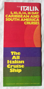 Costa Line ms Italia 1976-77 Caribbean South America Cruise Brochure