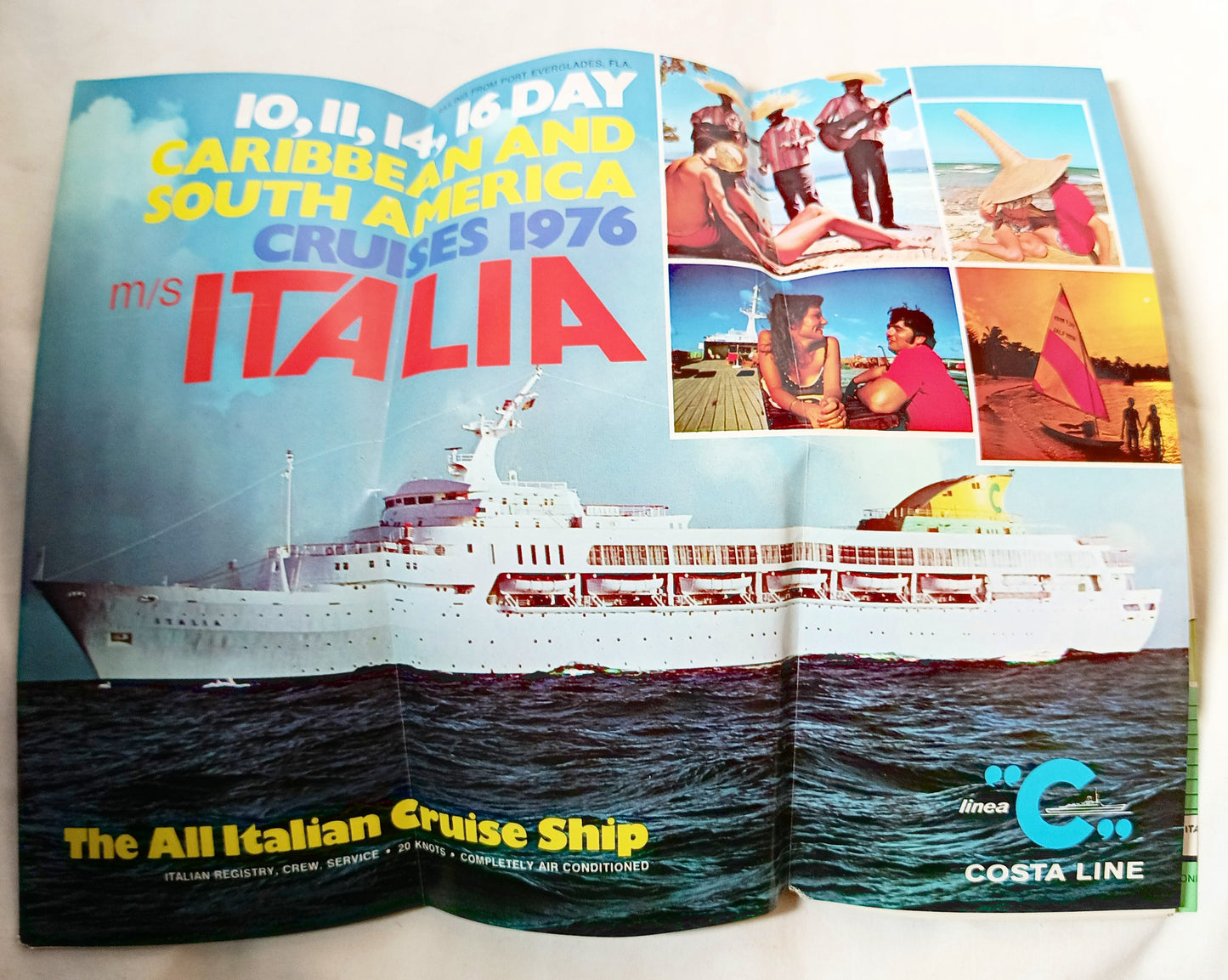 Costa Line ms Italia 1976 Caribbean South America Cruise Brochure - TulipStuff