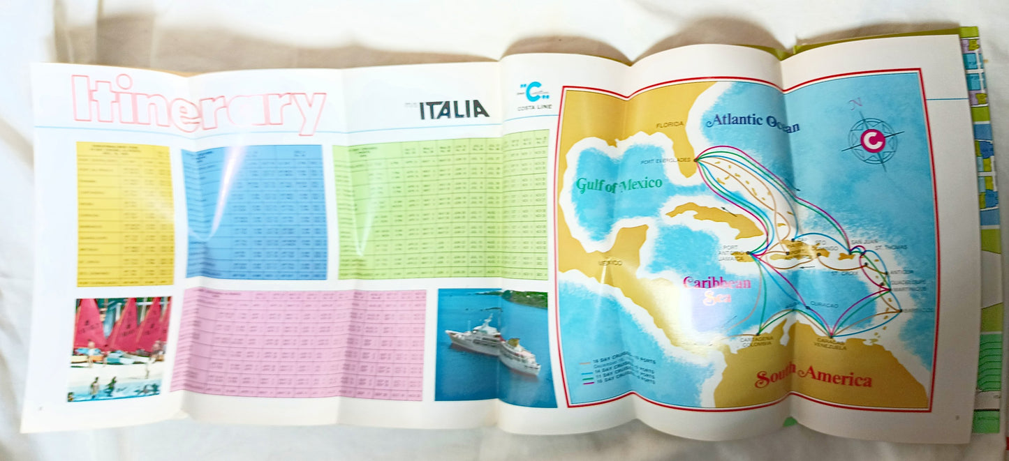 Costa Line ms Italia 1976 Caribbean South America Cruise Brochure - TulipStuff