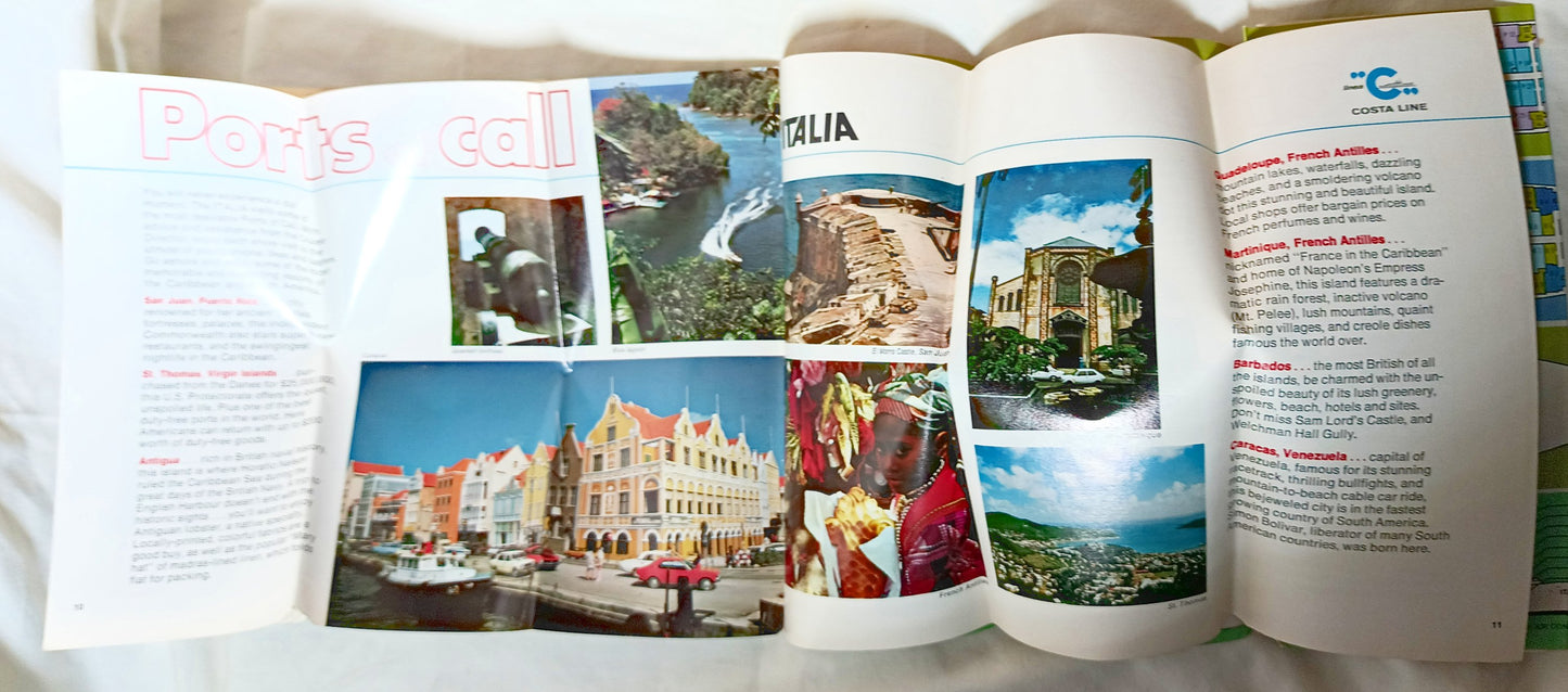 Costa Line ms Italia 1976 Caribbean South America Cruise Brochure - TulipStuff