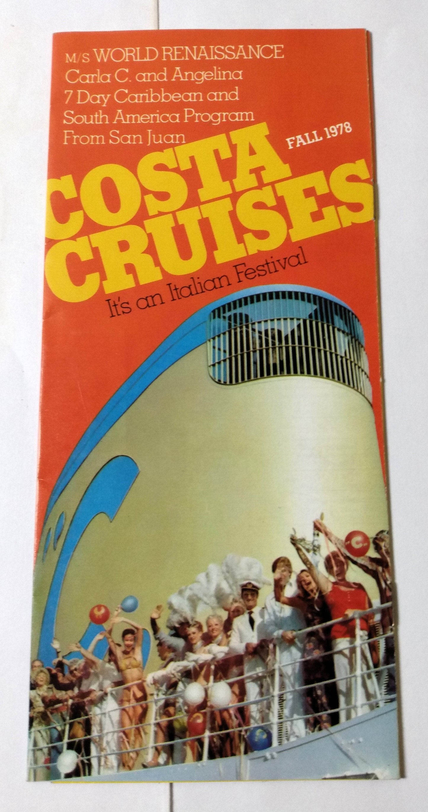 Costa Cruises ms World Renaissance Carla C Angelina 1978 Brochure - TulipStuff