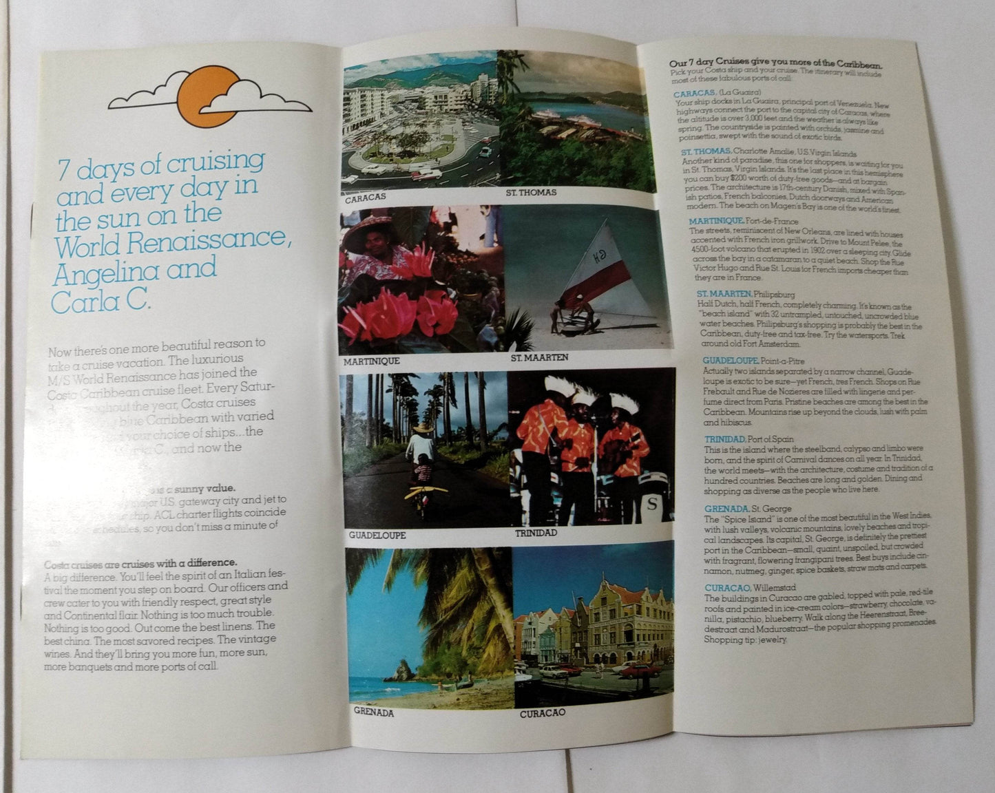 Costa Cruises ms World Renaissance Carla C Angelina 1978 Brochure - TulipStuff