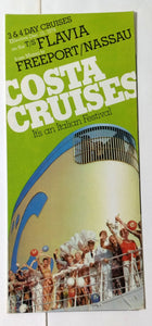 Costa Line ss Flavia 1978-79 Nassau Bahamas Cruise Ship Brochure - TulipStuff