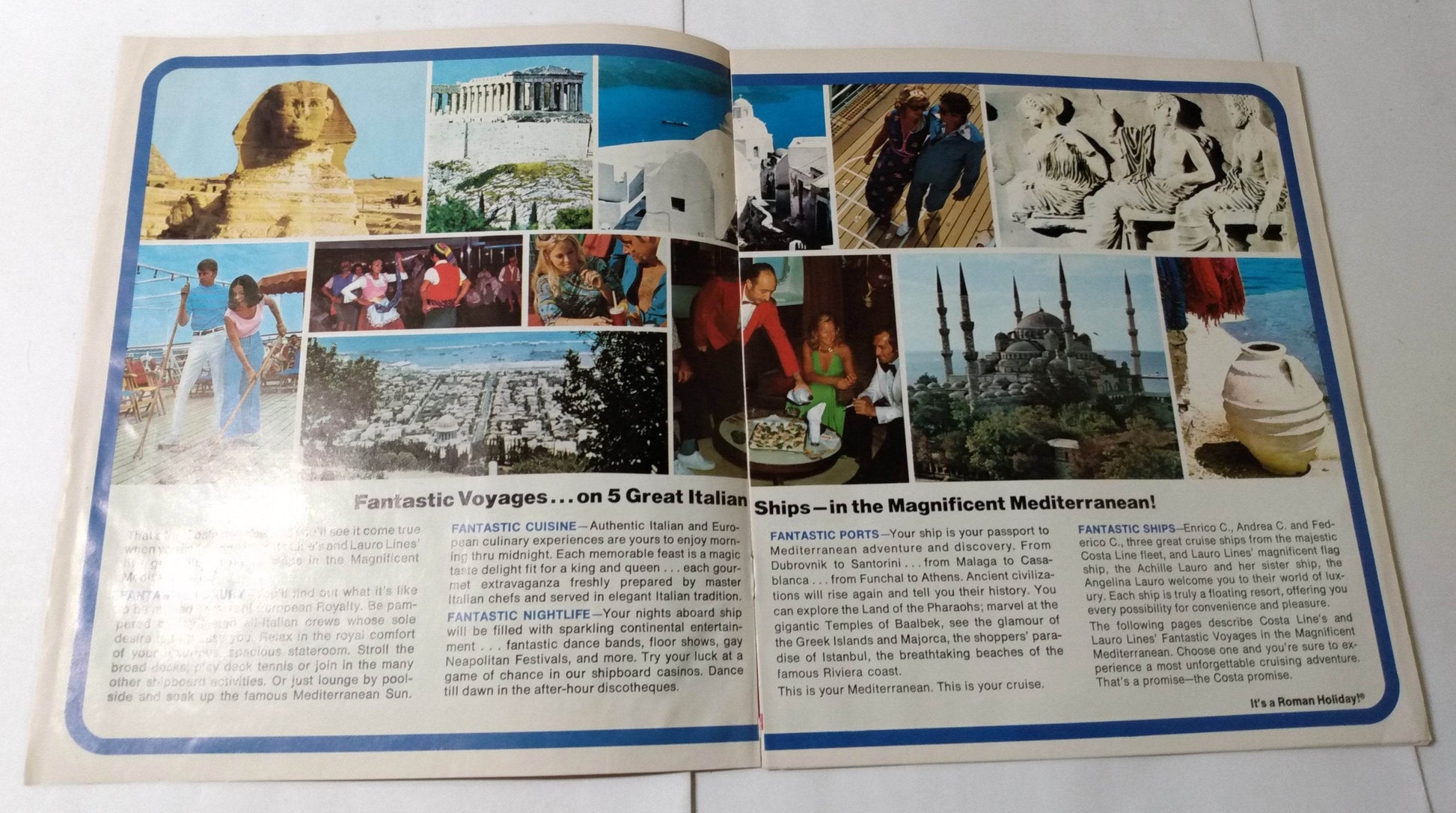 Costa Andrea C - Achille Lauro - Enrico C - Angelina Lauro 1976 Cruise Brochure - TulipStuff