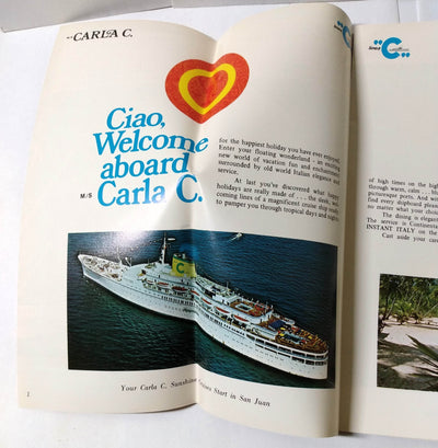 Costa Line Carla C 1975-76 Caribbean Cruises Brochure - TulipStuff