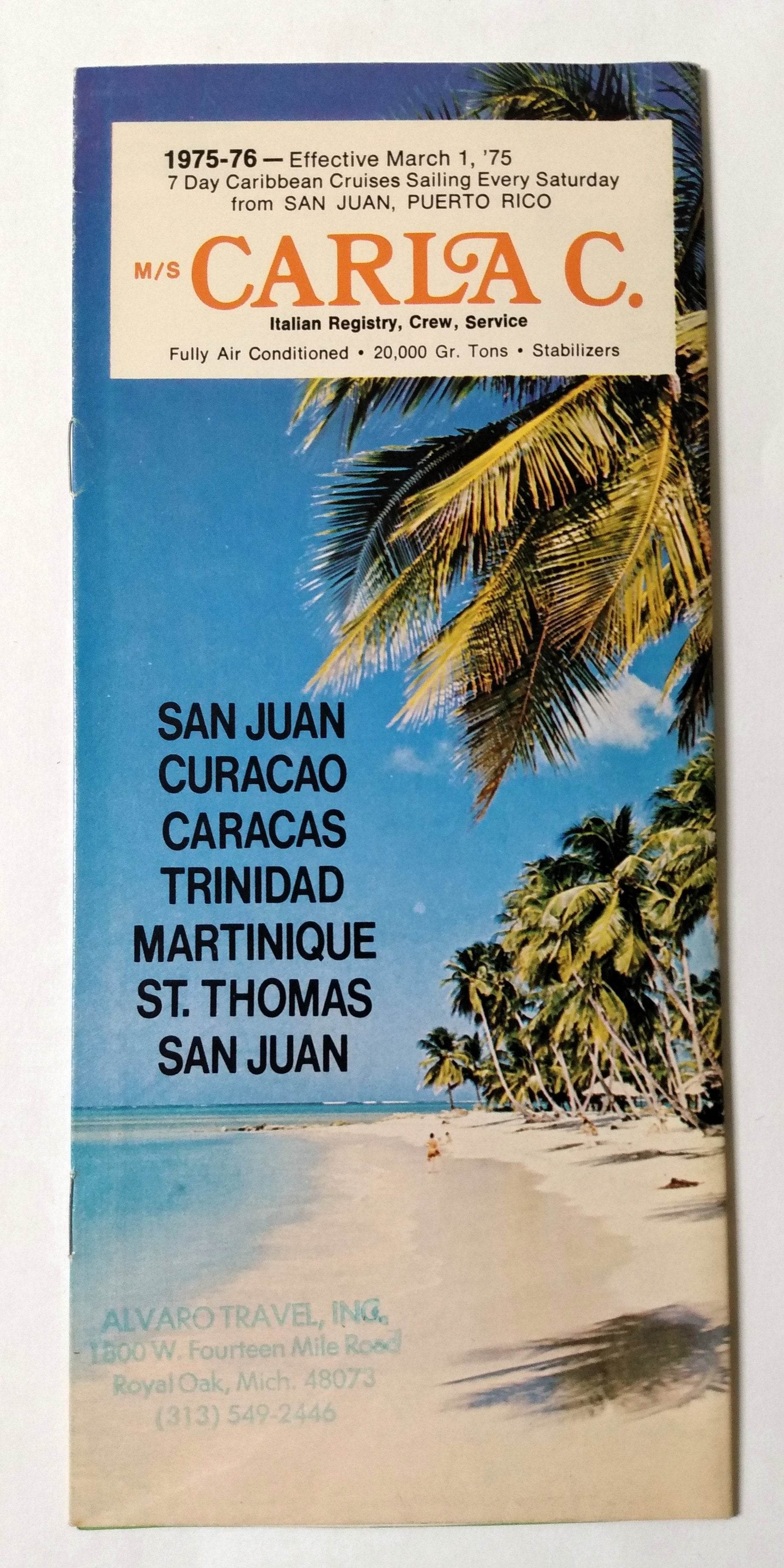 Costa Line Carla C 1975-76 Caribbean Cruises Brochure - TulipStuff
