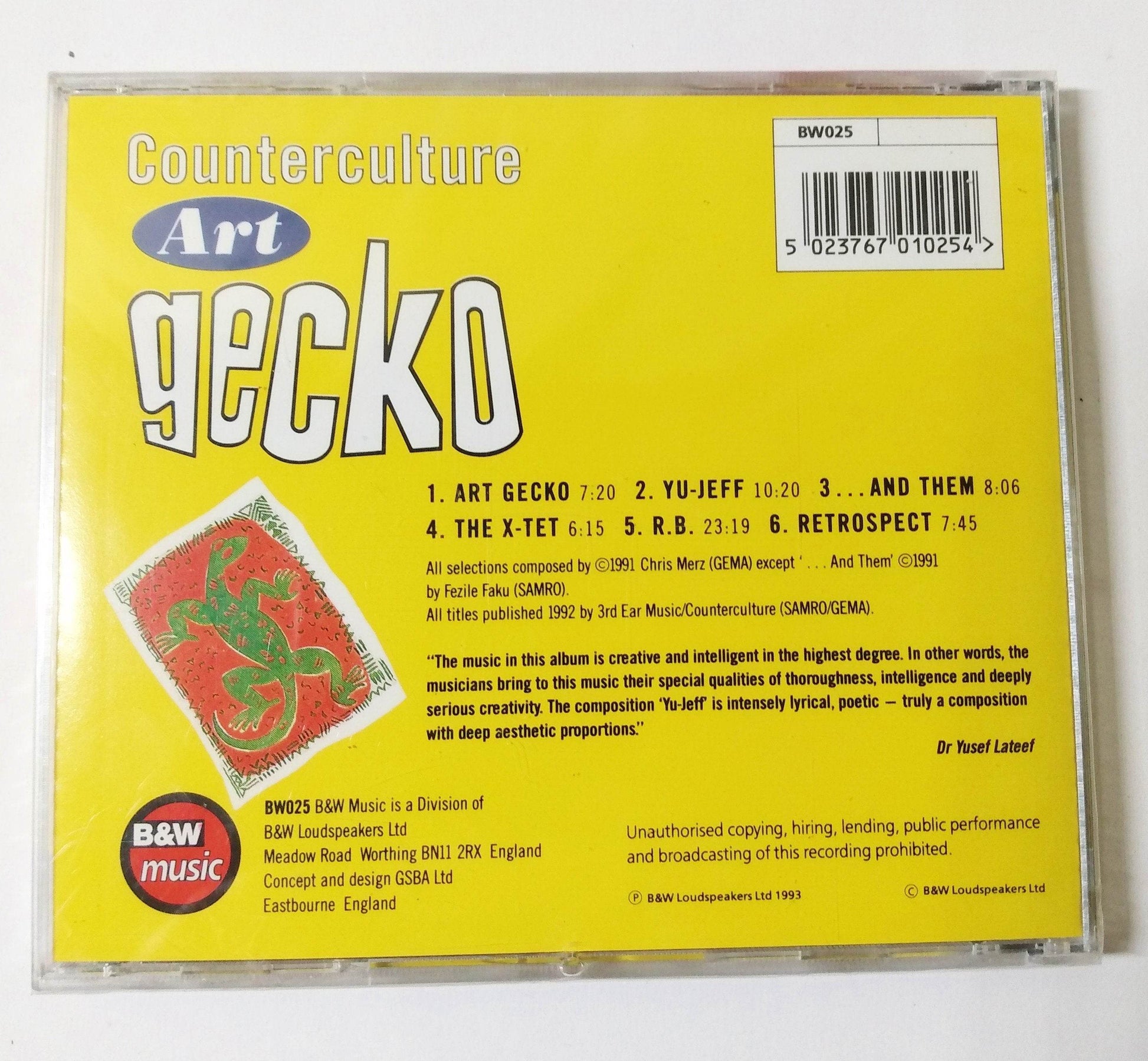 Counterculture Art Gecko Contemporary Jazz Post Bop Album CD 1993 - TulipStuff