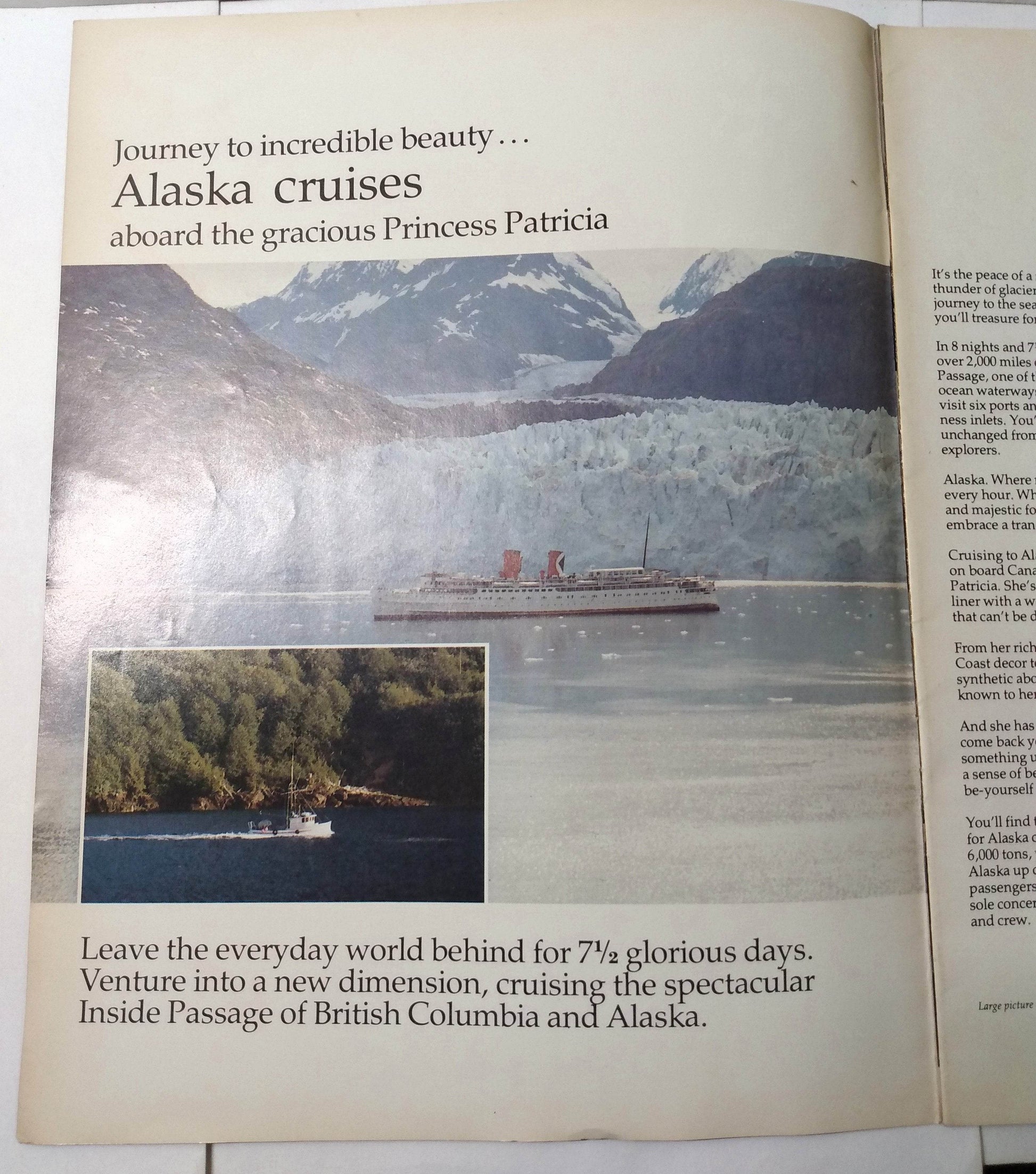 Canadian Pacific Princess Patricia 1978 Alaska Inside Passage Cruises Brochure - TulipStuff