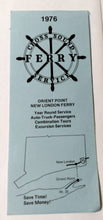 Load image into Gallery viewer, Cross Sound Car Ferry Service New London Orient Point Schedule 1976 - TulipStuff
