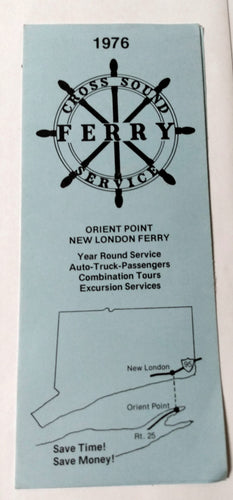 Cross Sound Car Ferry Service New London Orient Point Schedule 1976 - TulipStuff