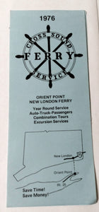 Cross Sound Car Ferry Service New London Orient Point Schedule 1976 - TulipStuff