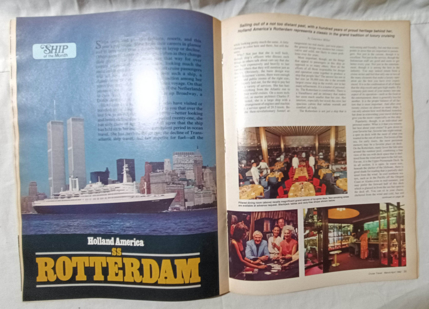 Cruise Travel Magazine April 1982 Rotterdam Oceanic QE2 Southward Sitmar TulipStuff