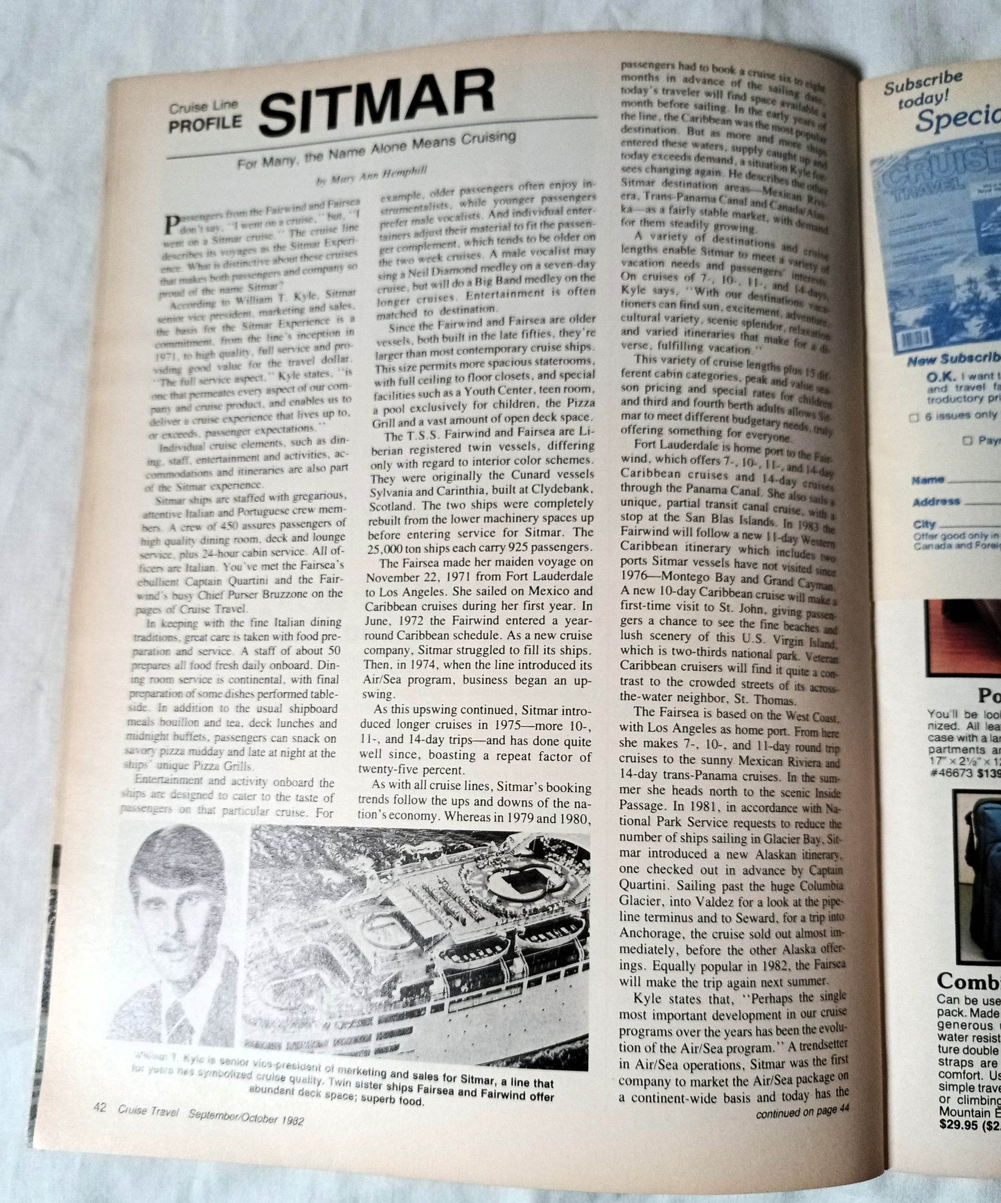 Cruise Travel Magazine October 1982 Tropicale Sitmar Nordic Prince - TulipStuff