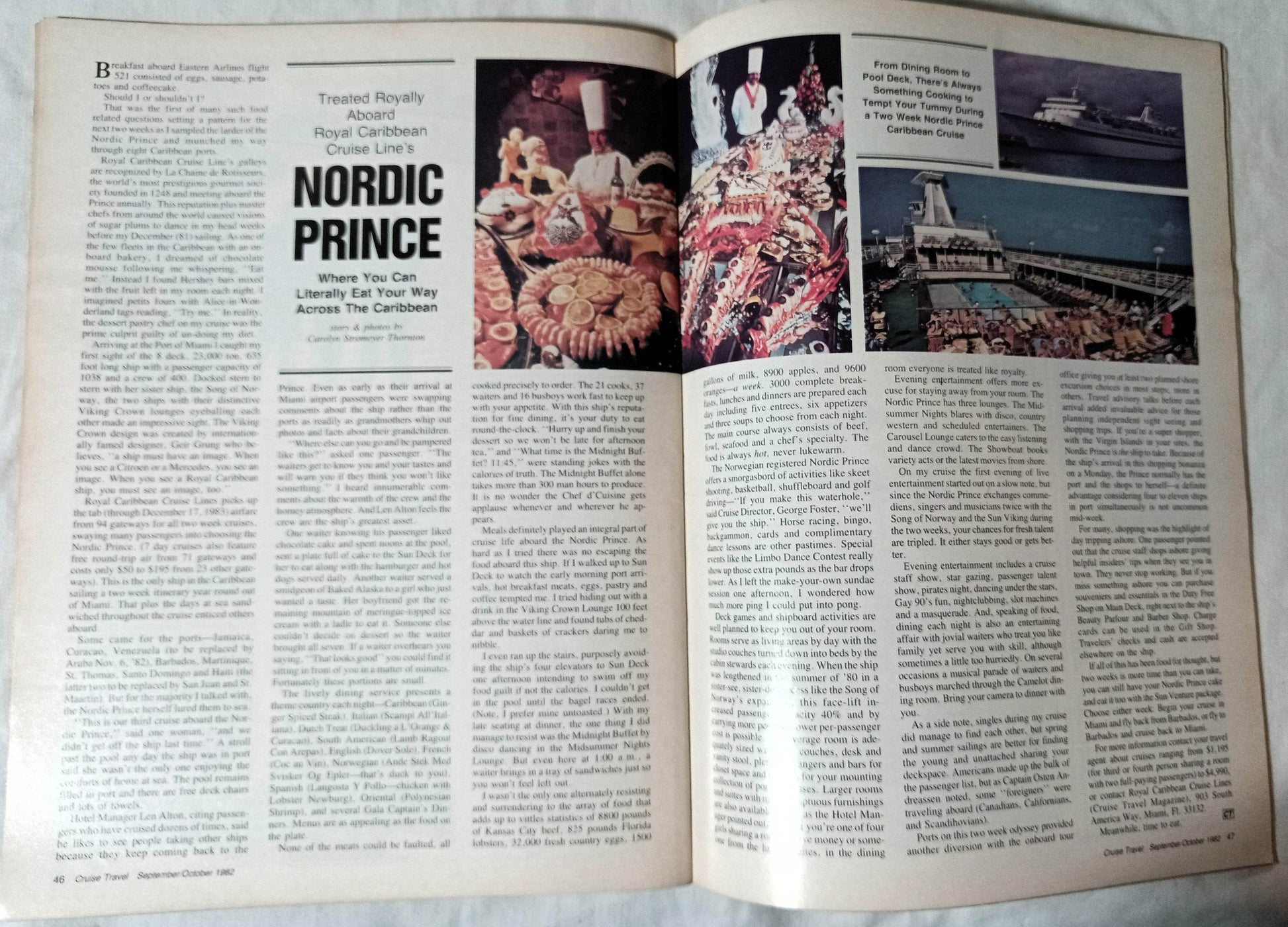 Cruise Travel Magazine October 1982 Tropicale Sitmar Nordic Prince - TulipStuff