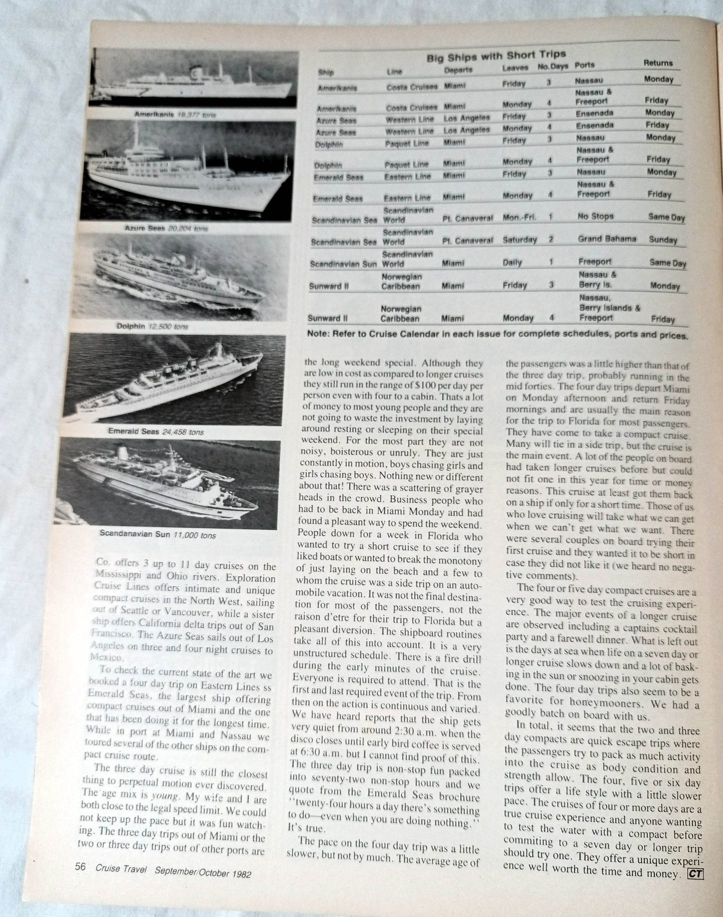 Cruise Travel Magazine October 1982 Tropicale Sitmar Nordic Prince - TulipStuff