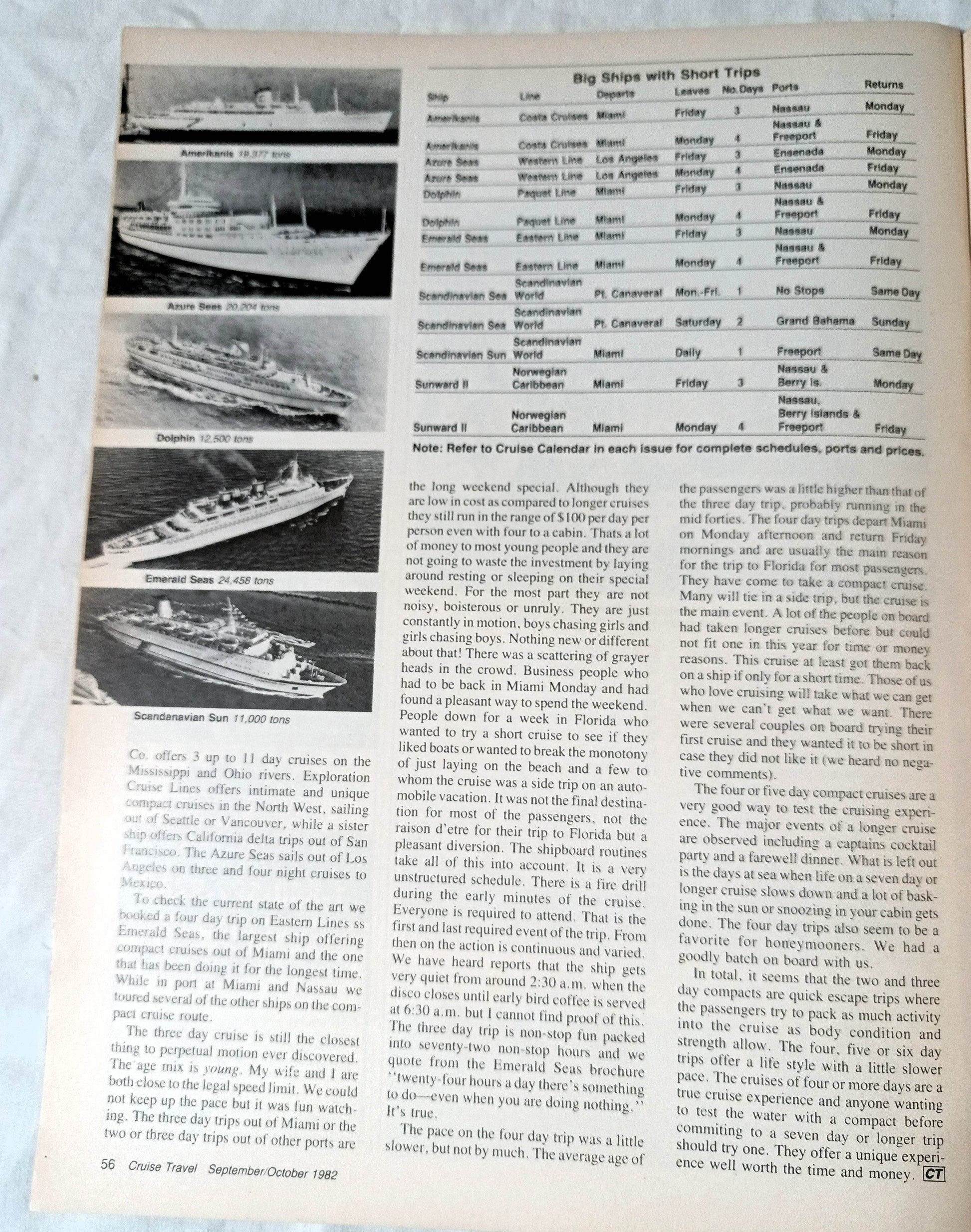 Cruise Travel Magazine October 1982 Tropicale Sitmar Nordic Prince - TulipStuff