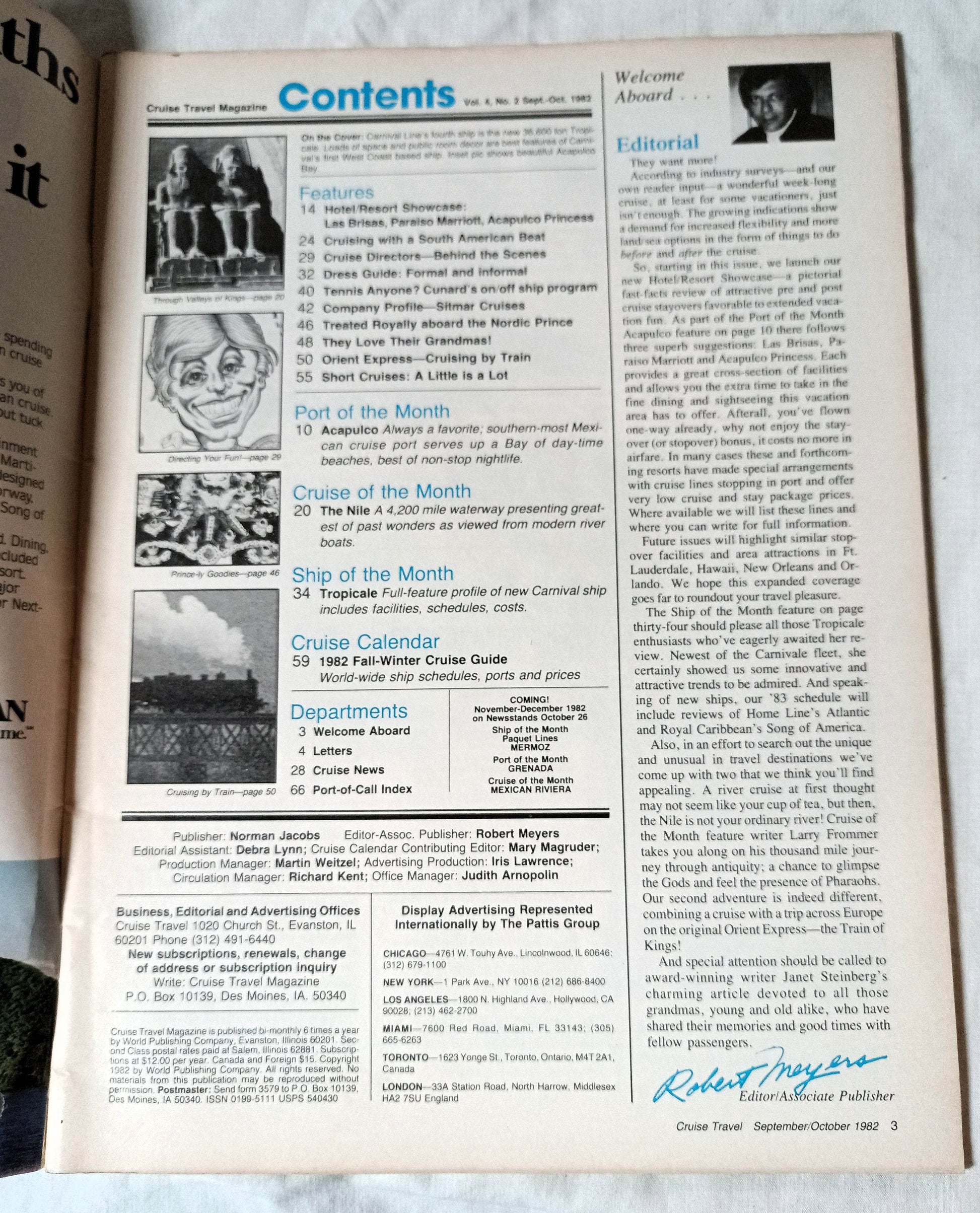 Cruise Travel Magazine October 1982 Tropicale Sitmar Nordic Prince - TulipStuff