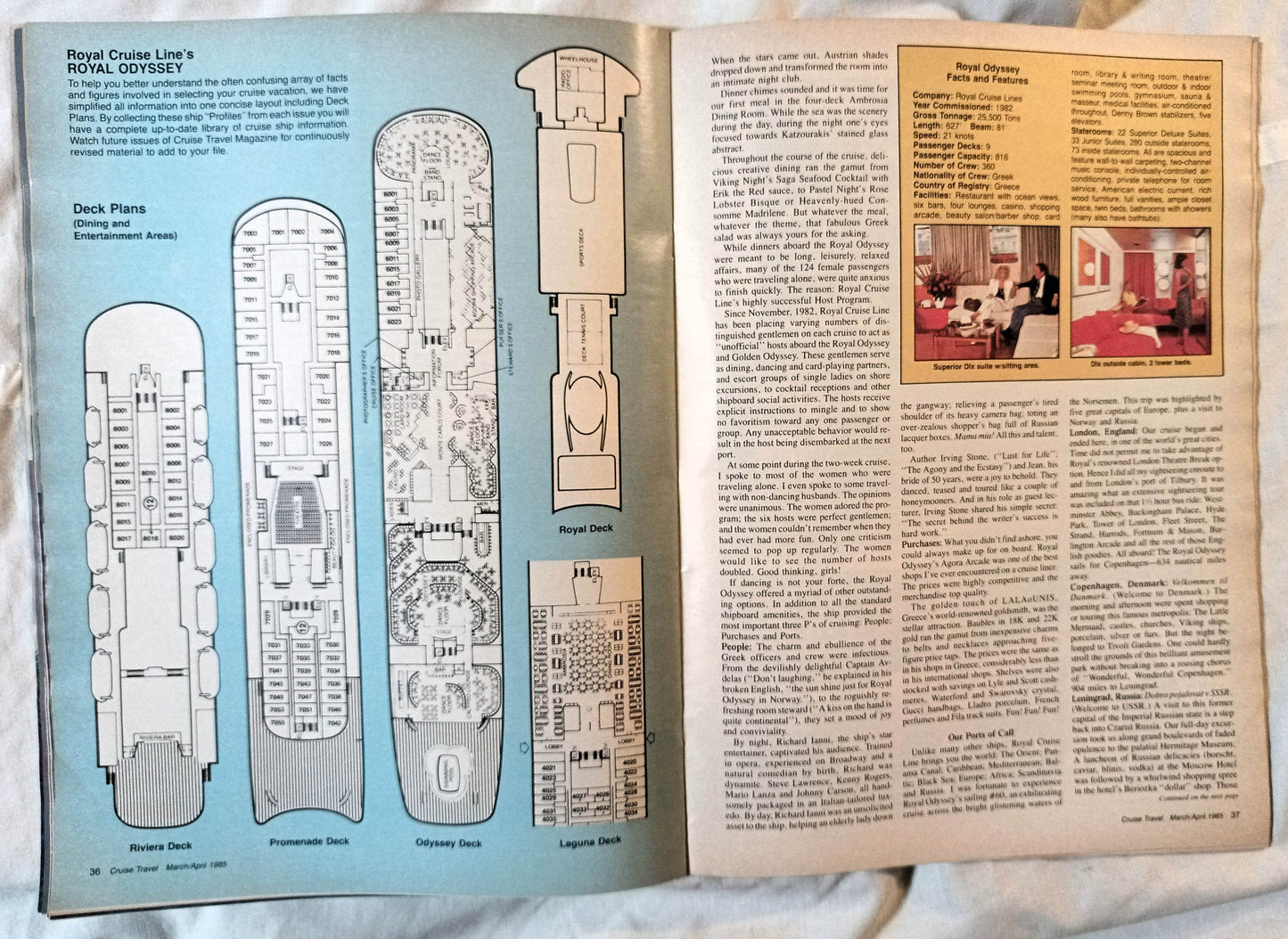 Cruise Travel Magazine April 1985 Royal Odyssey Ocean Princess - TulipStuff