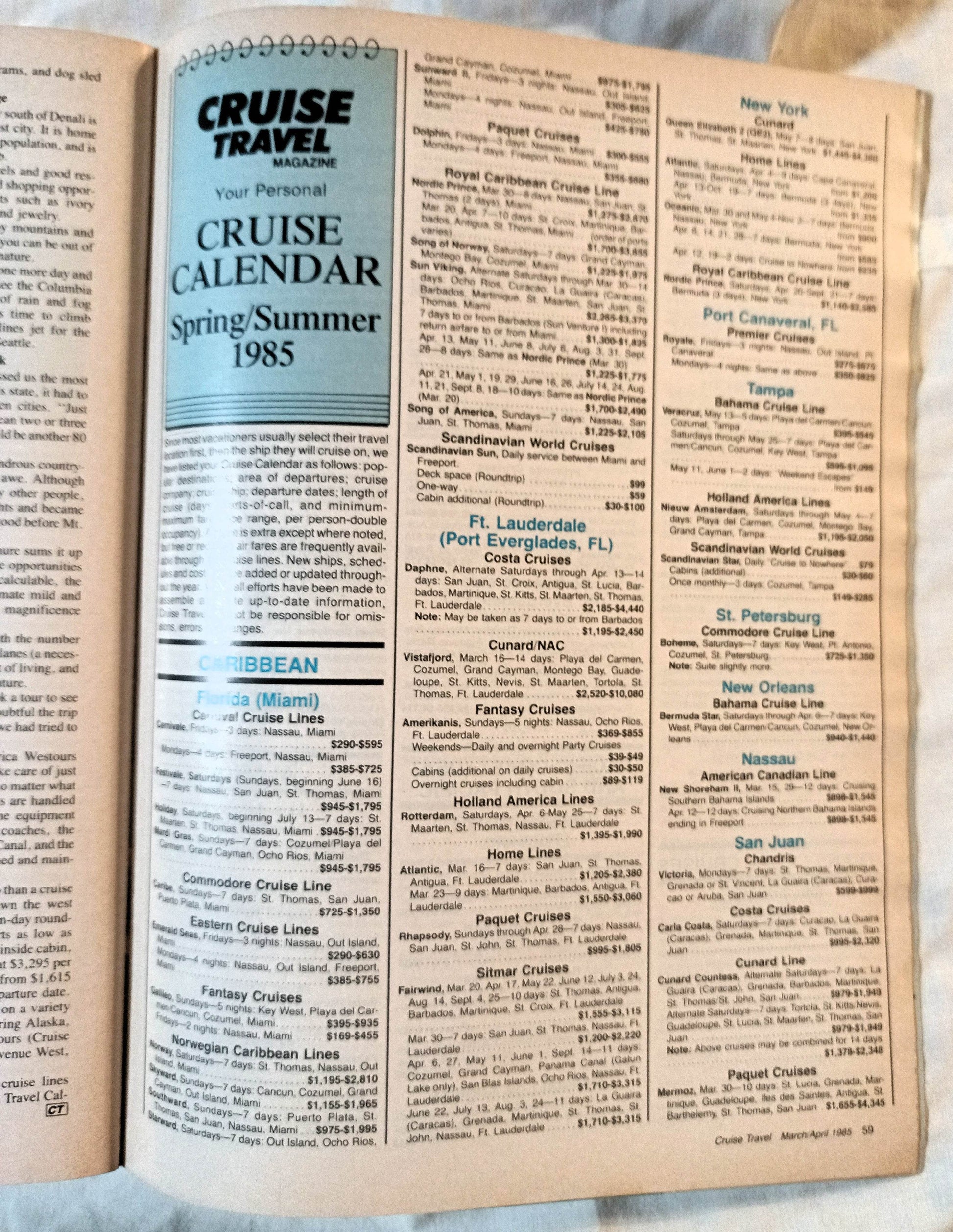 Cruise Travel Magazine April 1985 Royal Odyssey Ocean Princess - TulipStuff