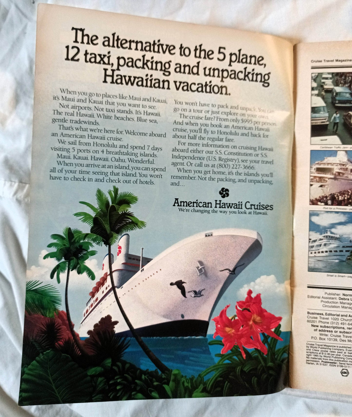 Cruise Travel Magazine April 1985 Royal Odyssey Ocean Princess - TulipStuff