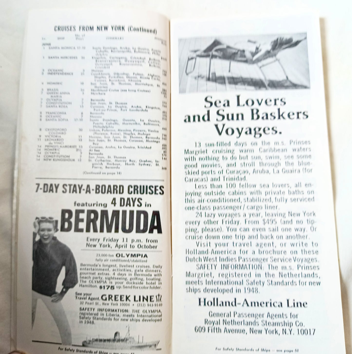 Cruises and Tours Everywhere Steamship Schedules Air Fares May 15 1968 - TulipStuff