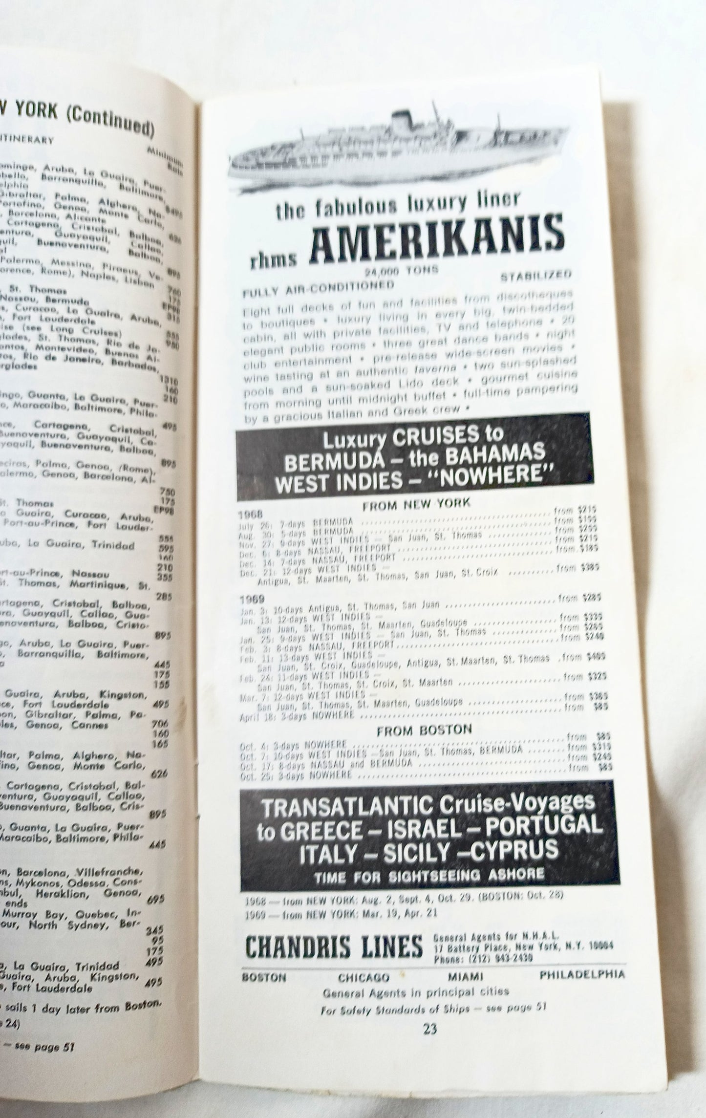 Cruises and Tours Everywhere Steamship Schedules Air Fares May 15 1968 - TulipStuff