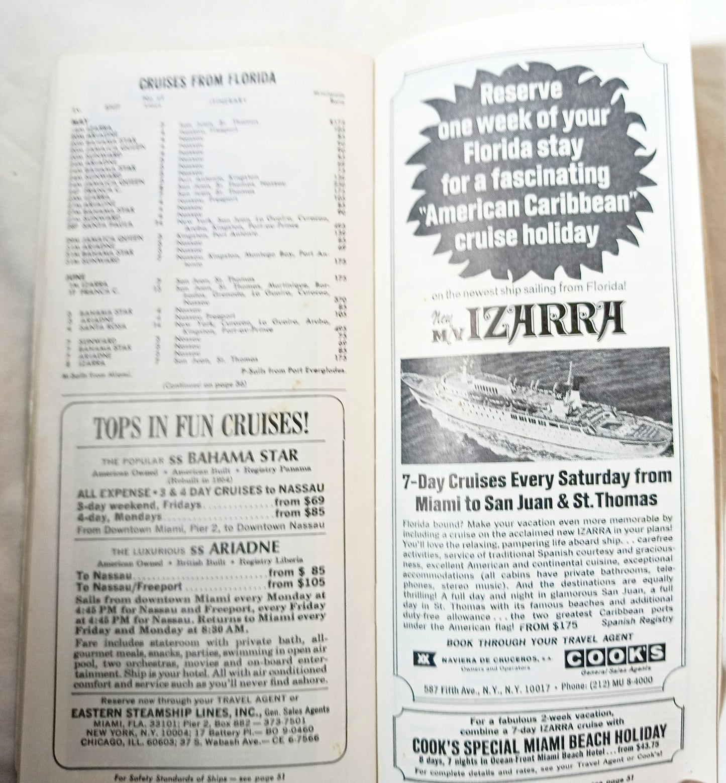 Cruises and Tours Everywhere Steamship Schedules Air Fares May 15 1968 - TulipStuff