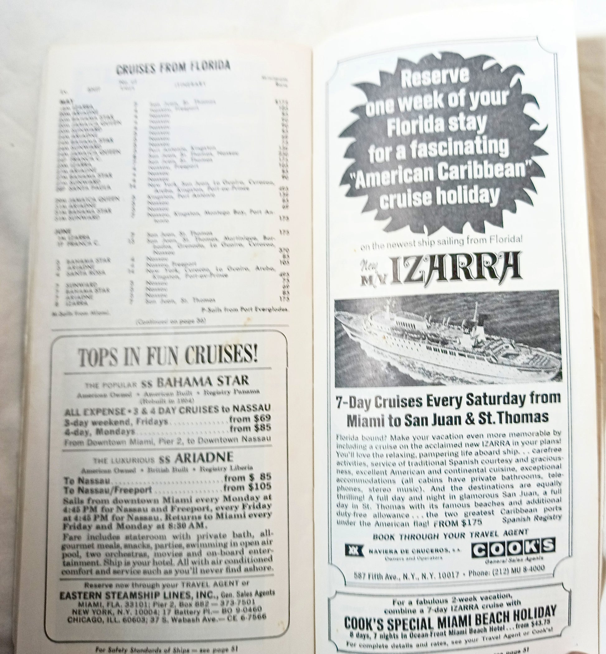 Cruises and Tours Everywhere Steamship Schedules Air Fares May 15 1968 - TulipStuff