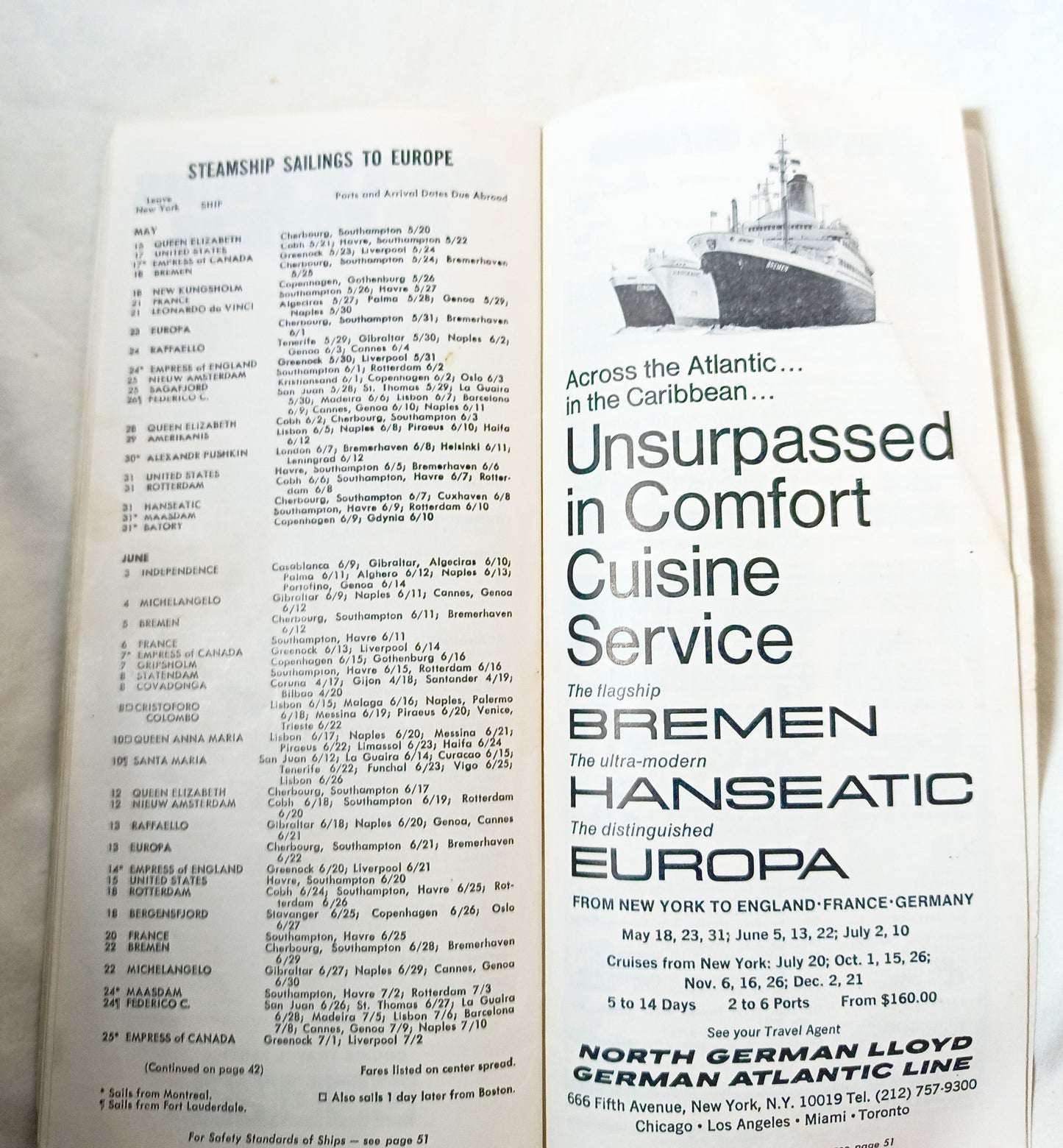 Cruises and Tours Everywhere Steamship Schedules Air Fares May 15 1968 - TulipStuff
