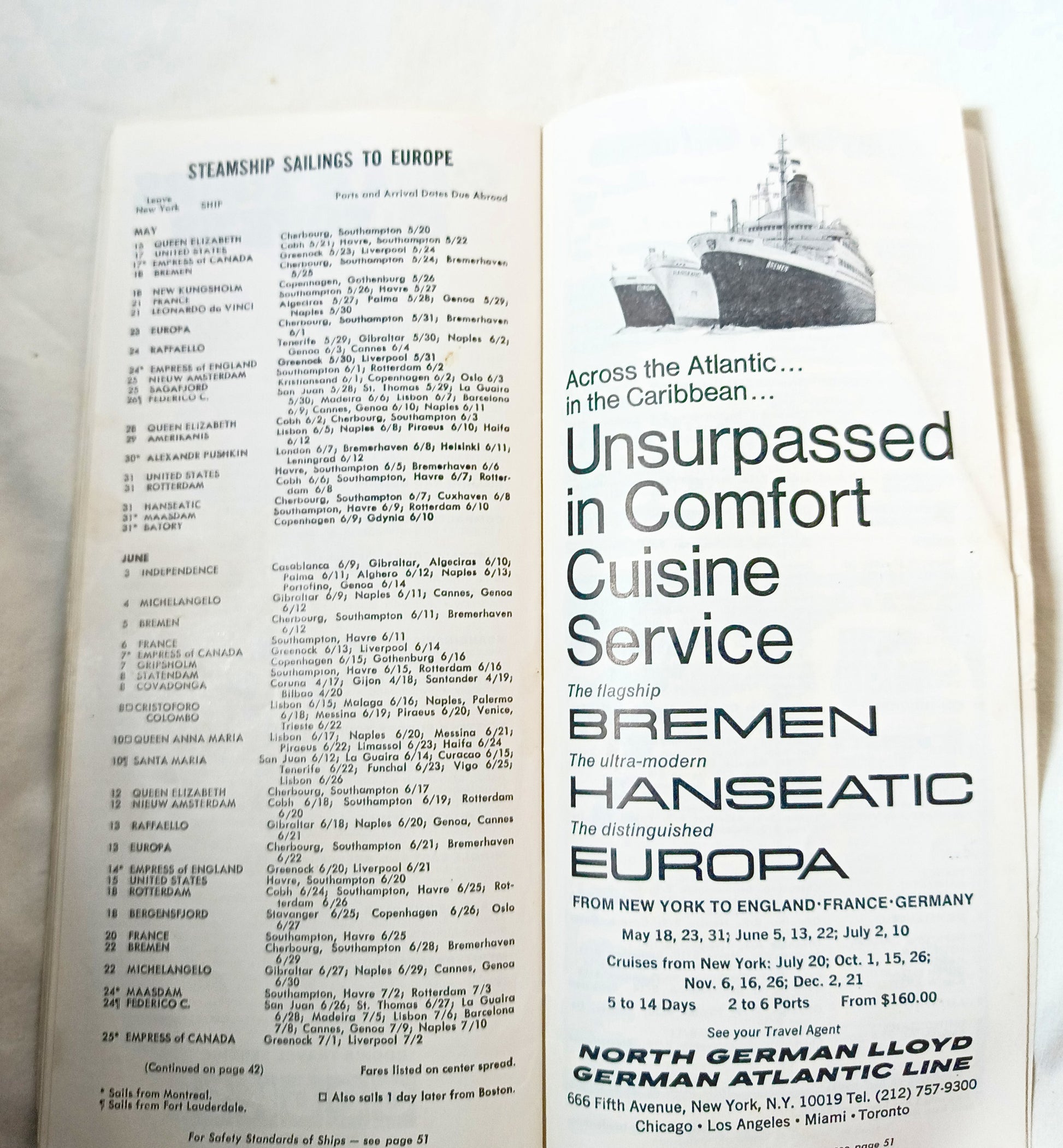Cruises and Tours Everywhere Steamship Schedules Air Fares May 15 1968 - TulipStuff