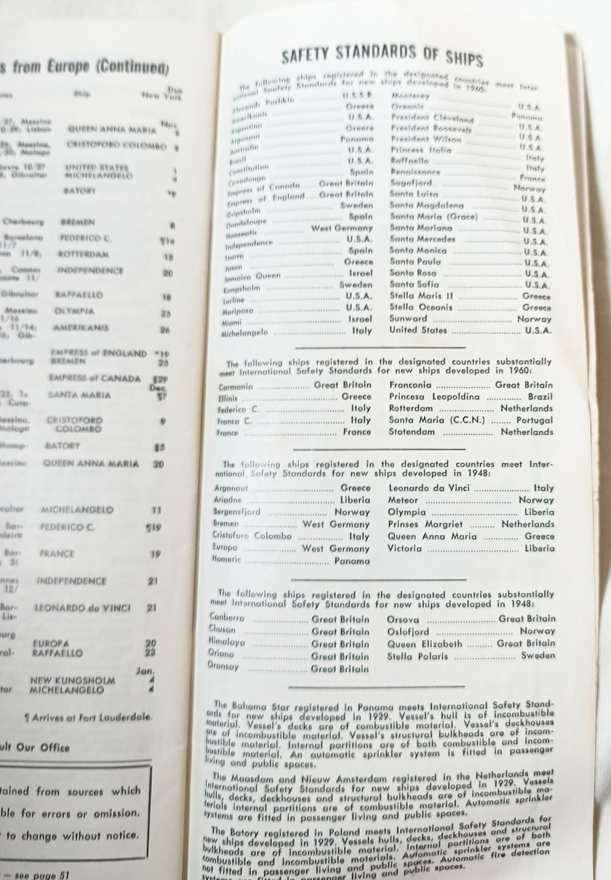 Cruises and Tours Everywhere Steamship Schedules Air Fares May 15 1968 - TulipStuff