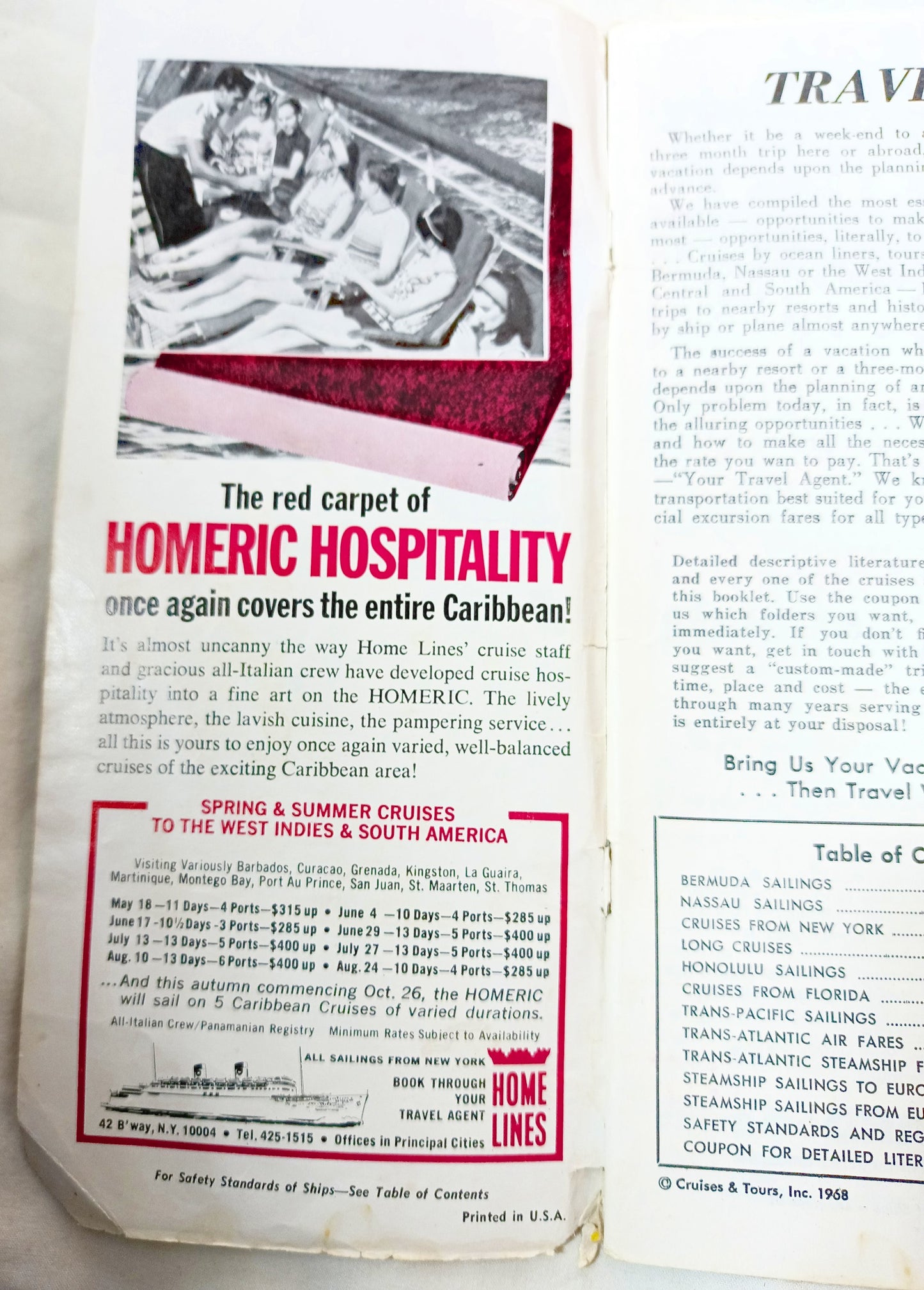 Cruises and Tours Everywhere Steamship Schedules Air Fares May 15 1968 - TulipStuff